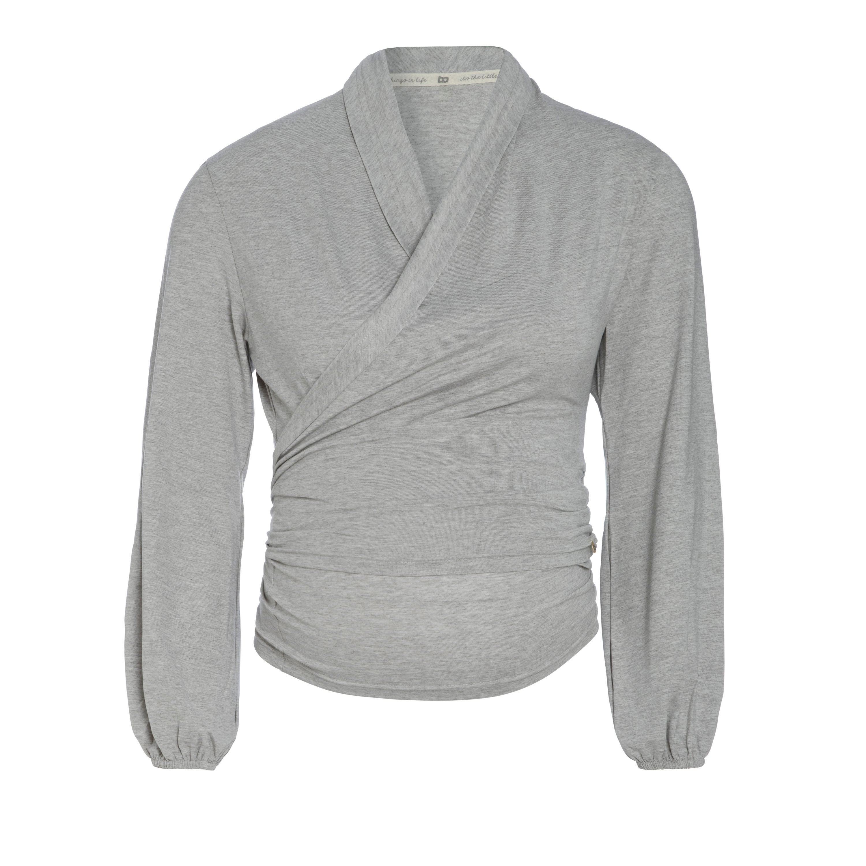 Wrap top de maternité Glow dusty grey - L