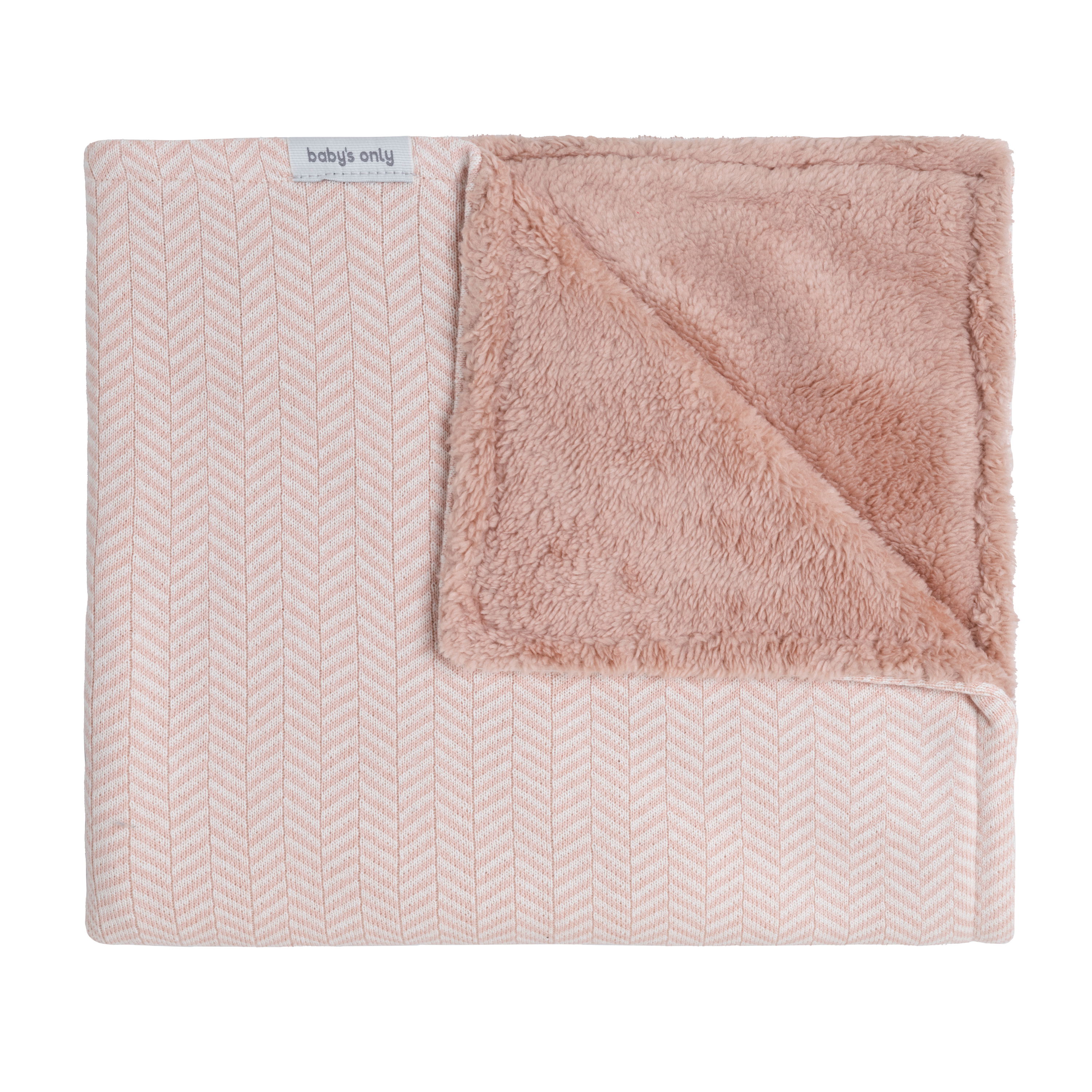 Wiegdeken teddy Dawn blush/ecru