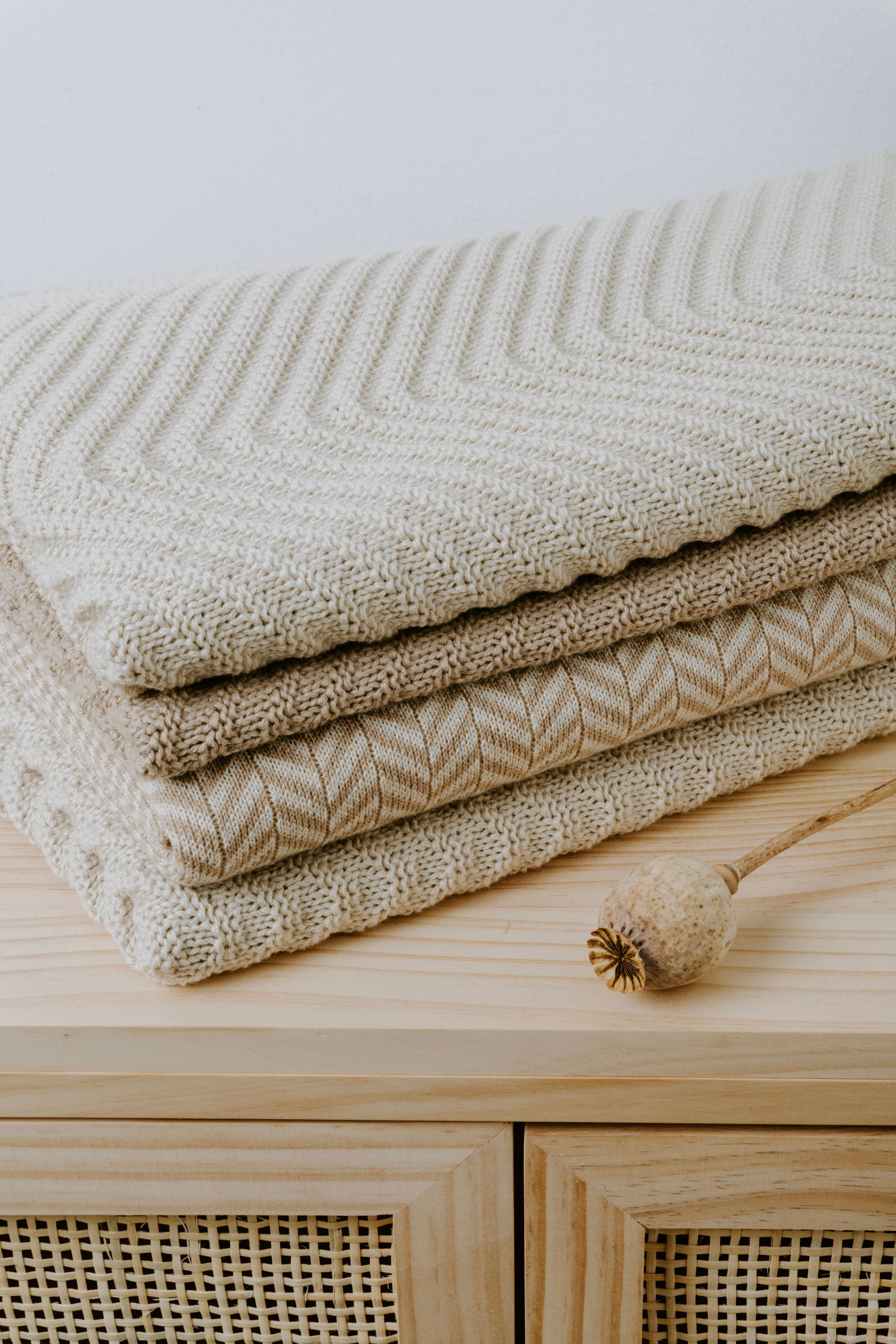 Couverture lit nouveau-nés Grace beige - 65x75