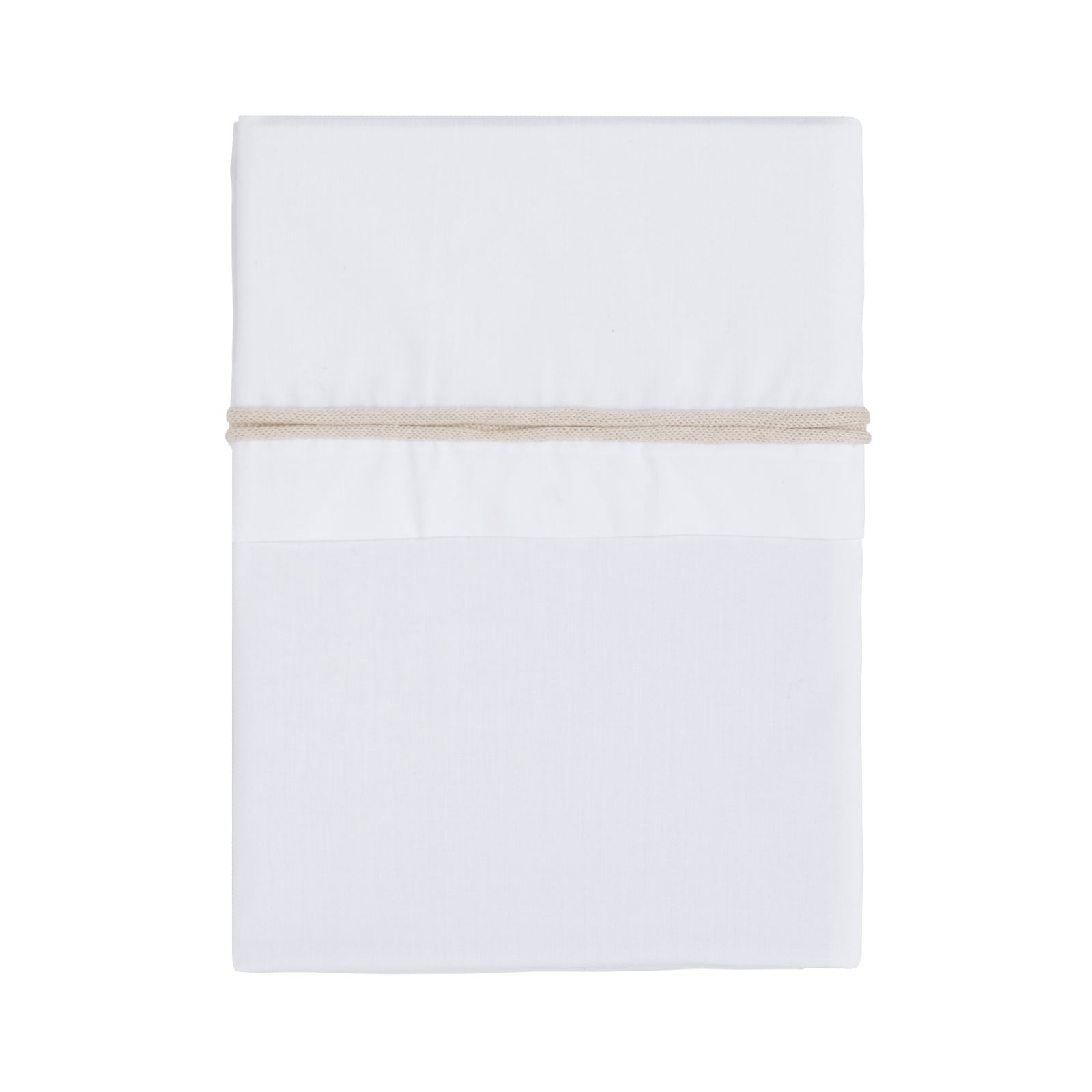 Cot sheet knitted ribbon warm linen/white