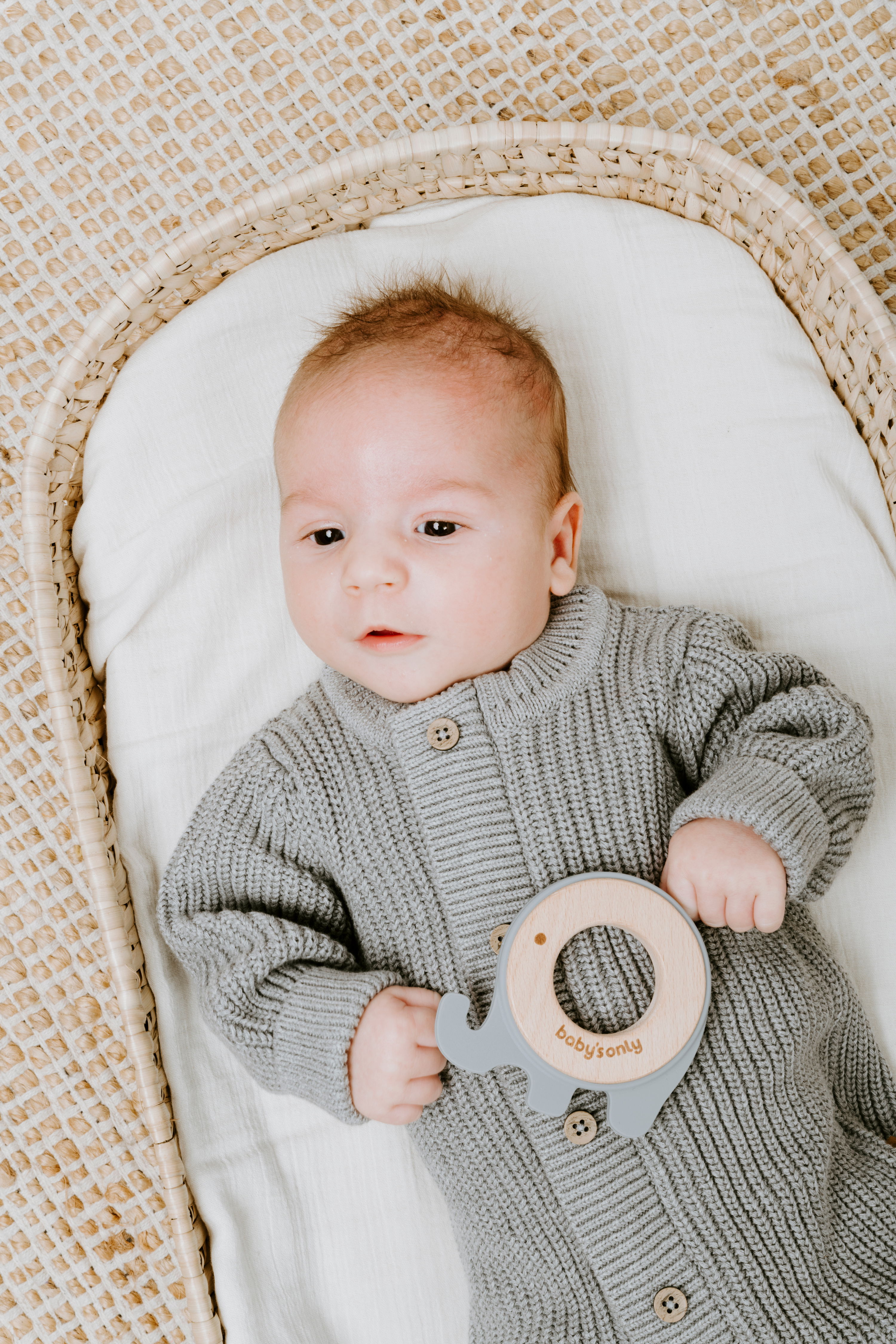 Teething ring elephant vintage blue