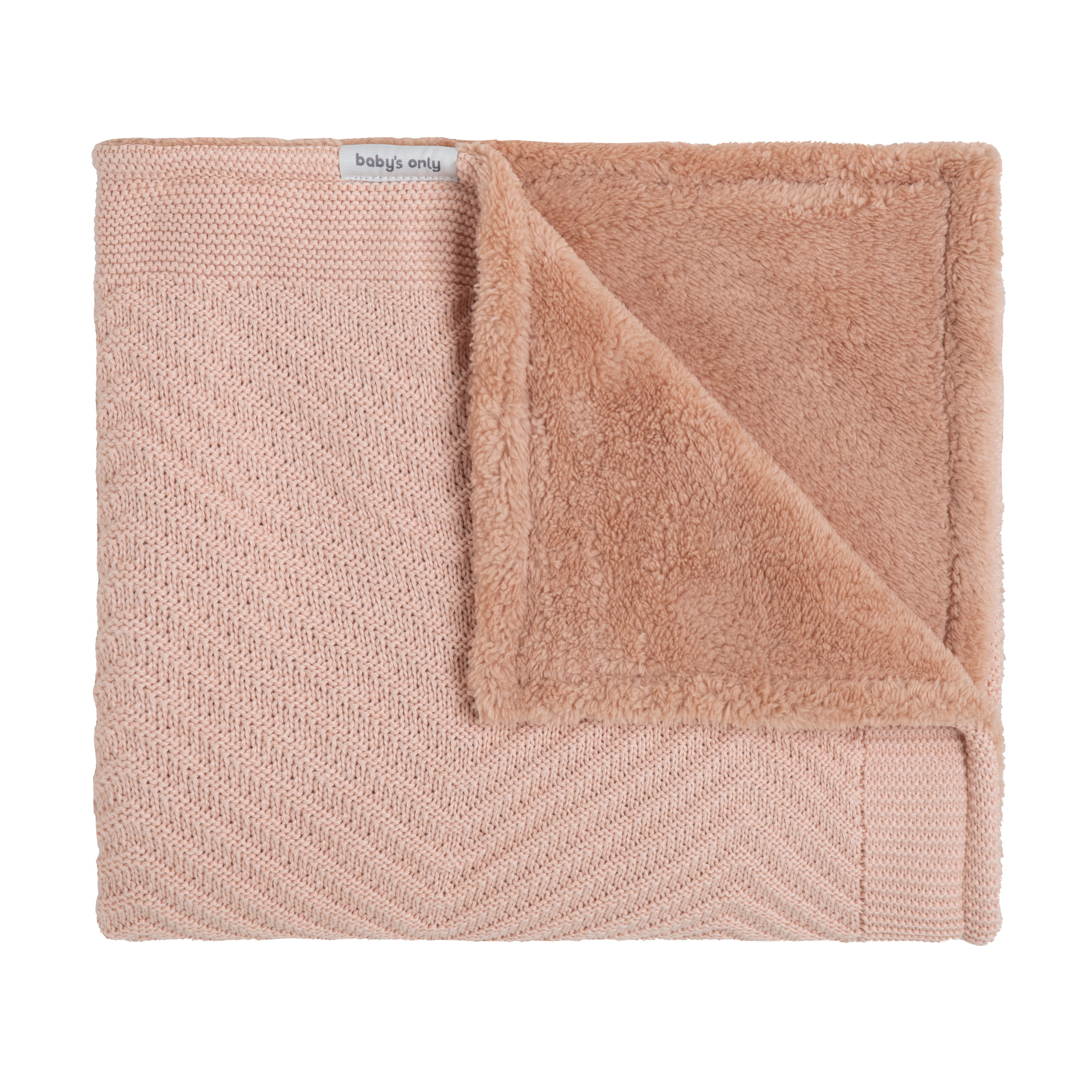 Cot blanket teddy Grace blush