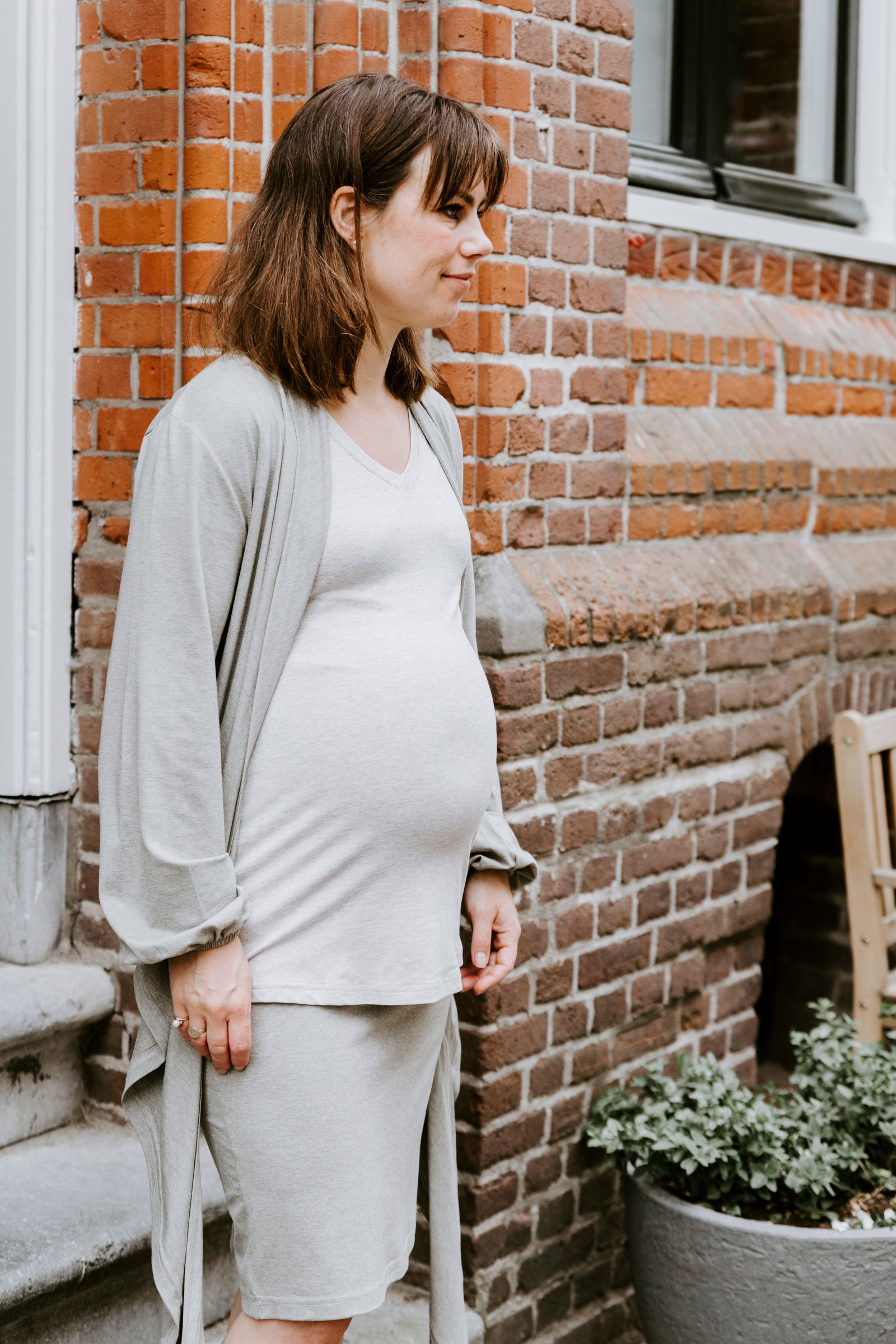 Maternity wrap top Glow hazel brown - M