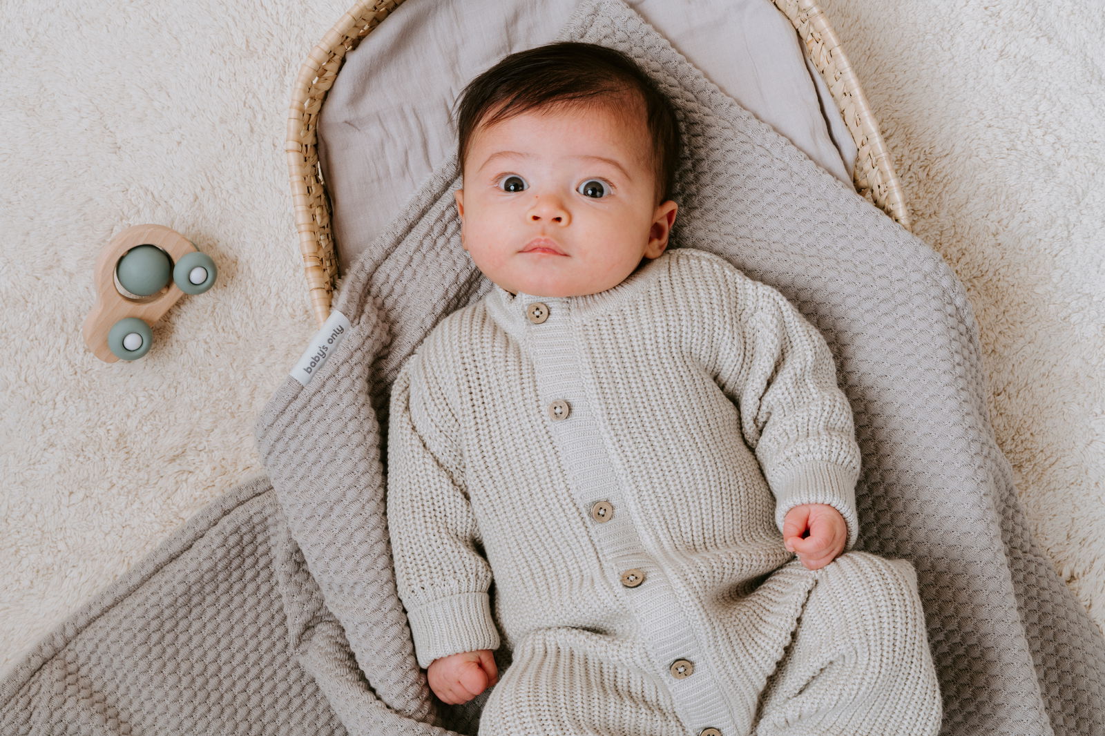 Babydecke Teddyfutter Sky Urban Taupe
