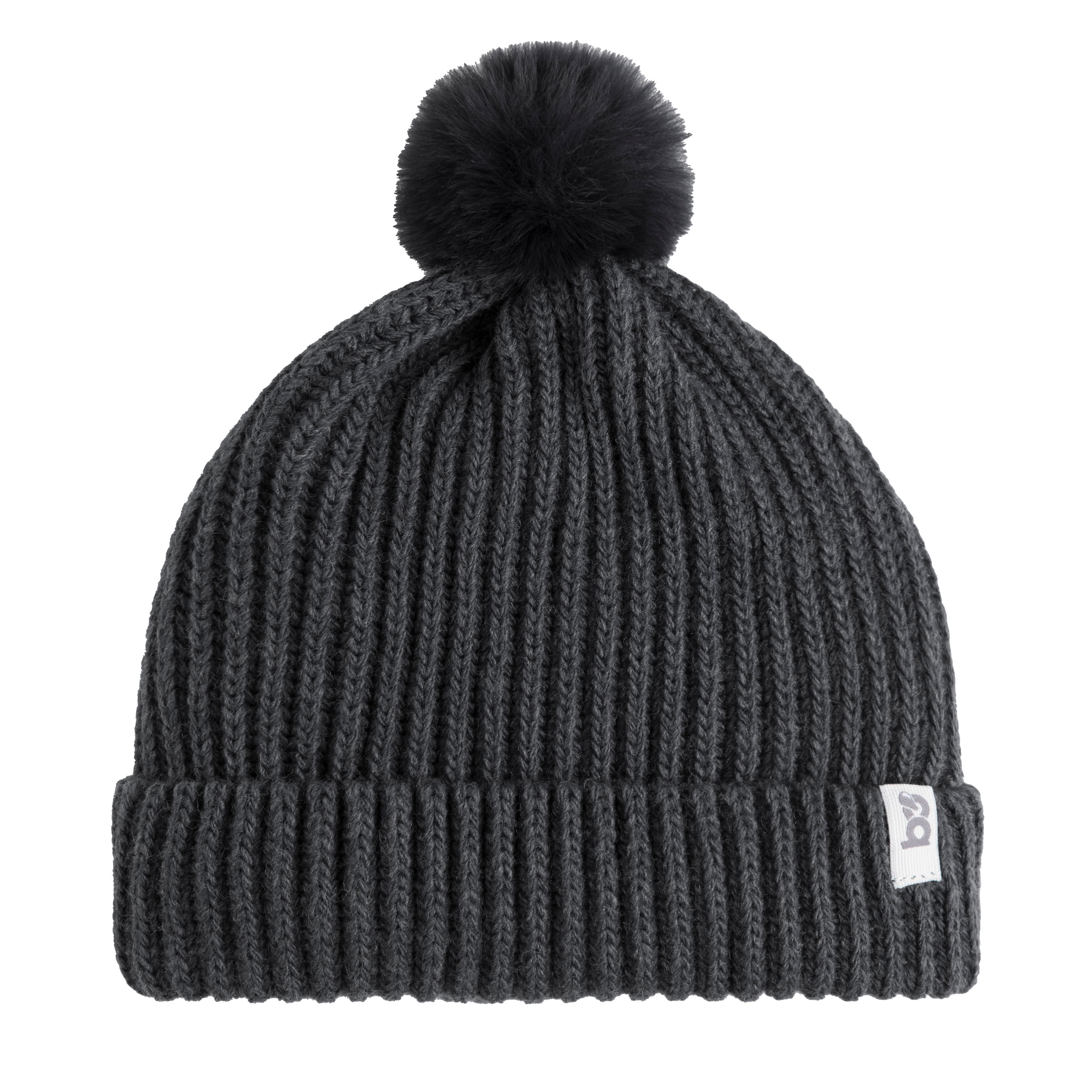 Hat with pompon Cool anthracite - 3-8 years