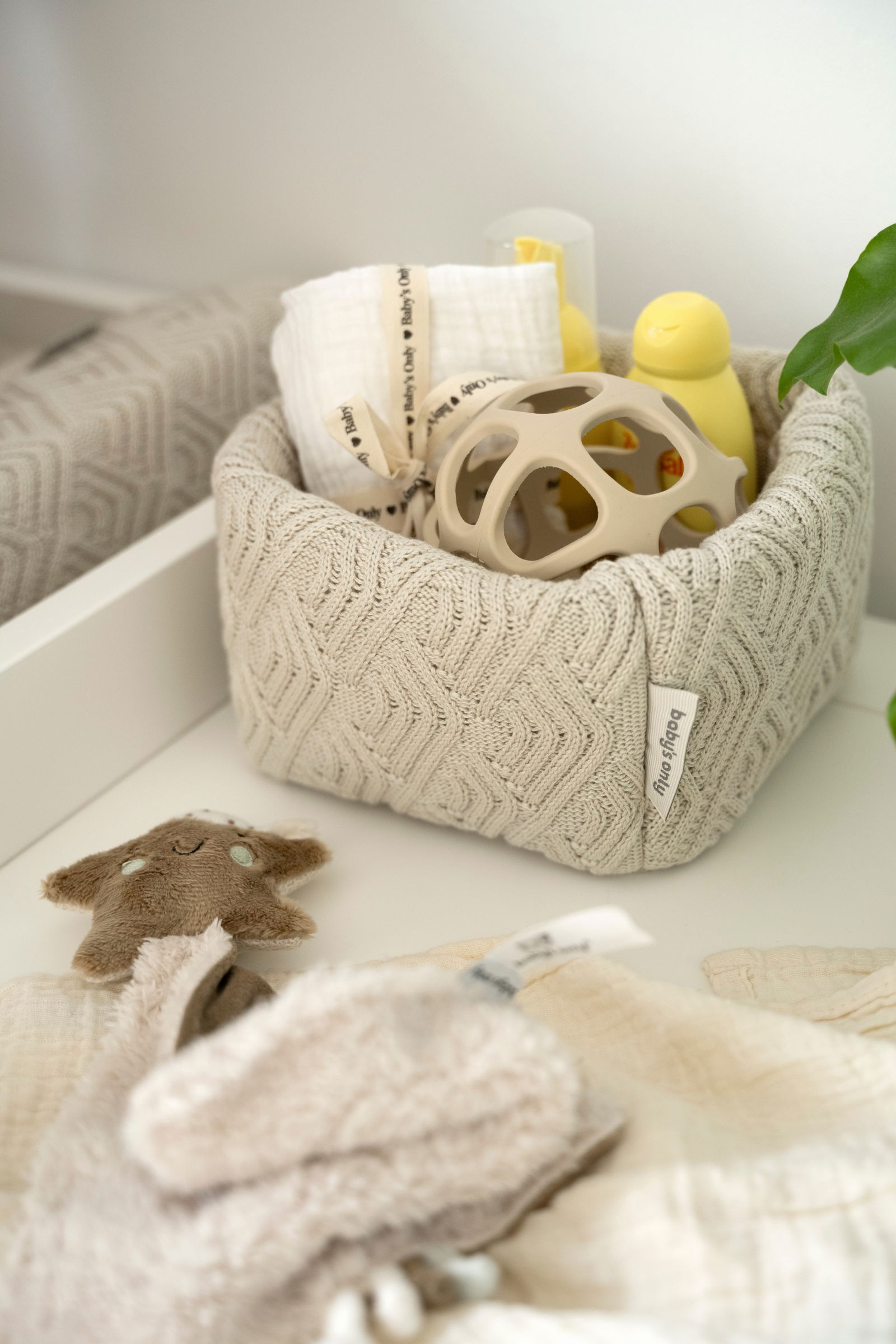 Panier commode Sierra blanc cassé