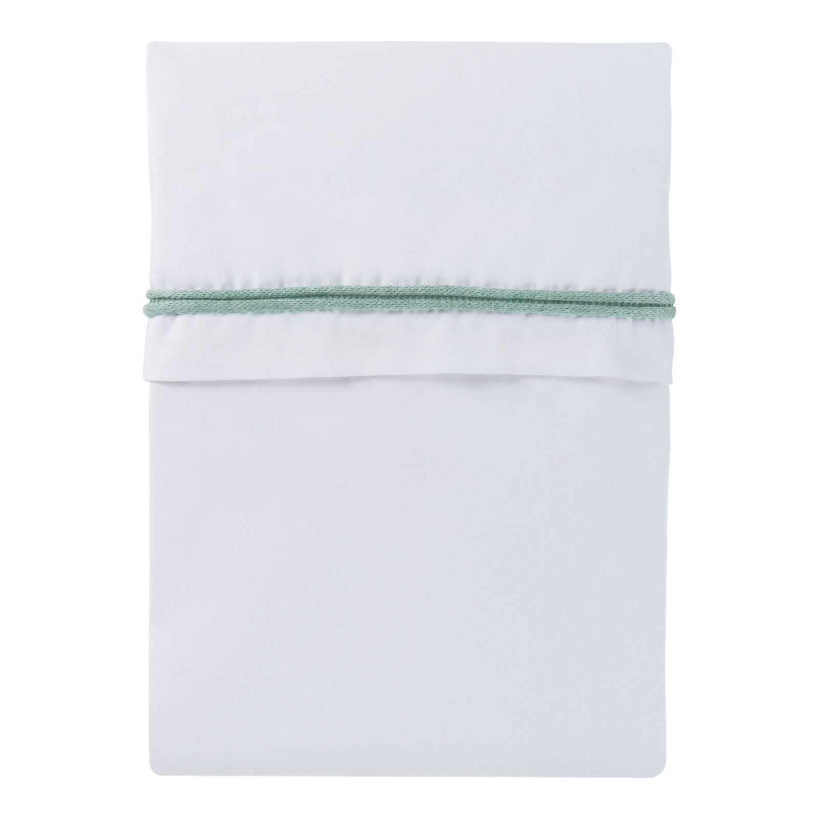 Baby crib sheet knitted ribbon mint/white