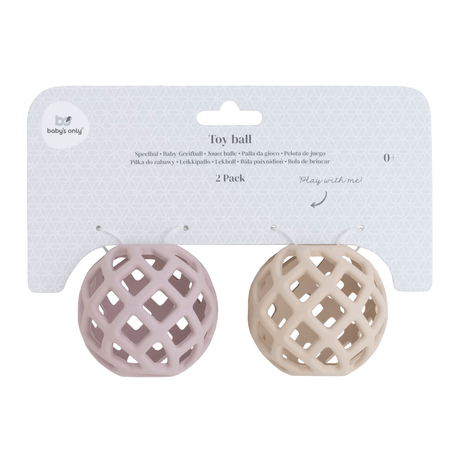 Toy ball old pink/warm linen - 2-pack