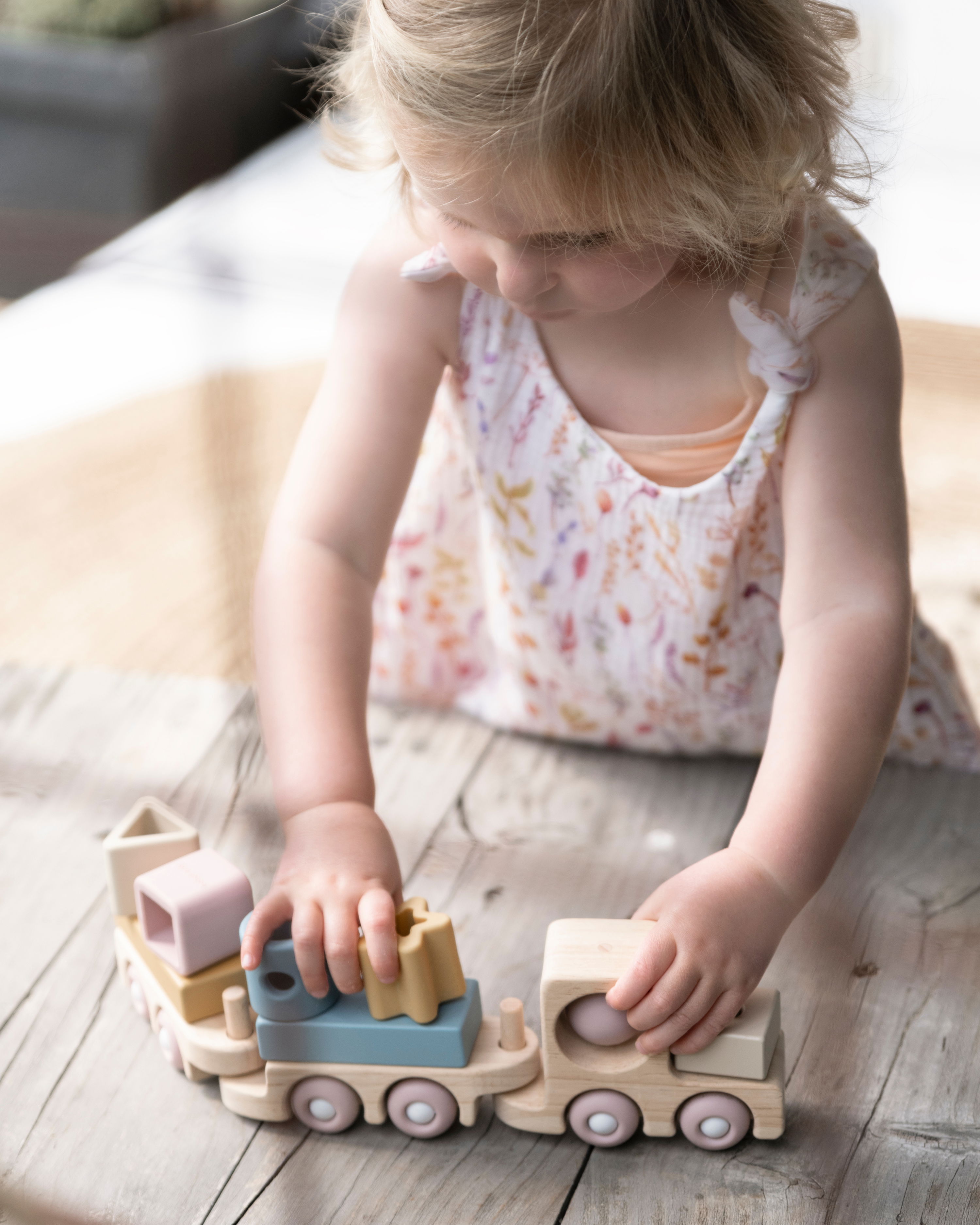 Wooden train set earth