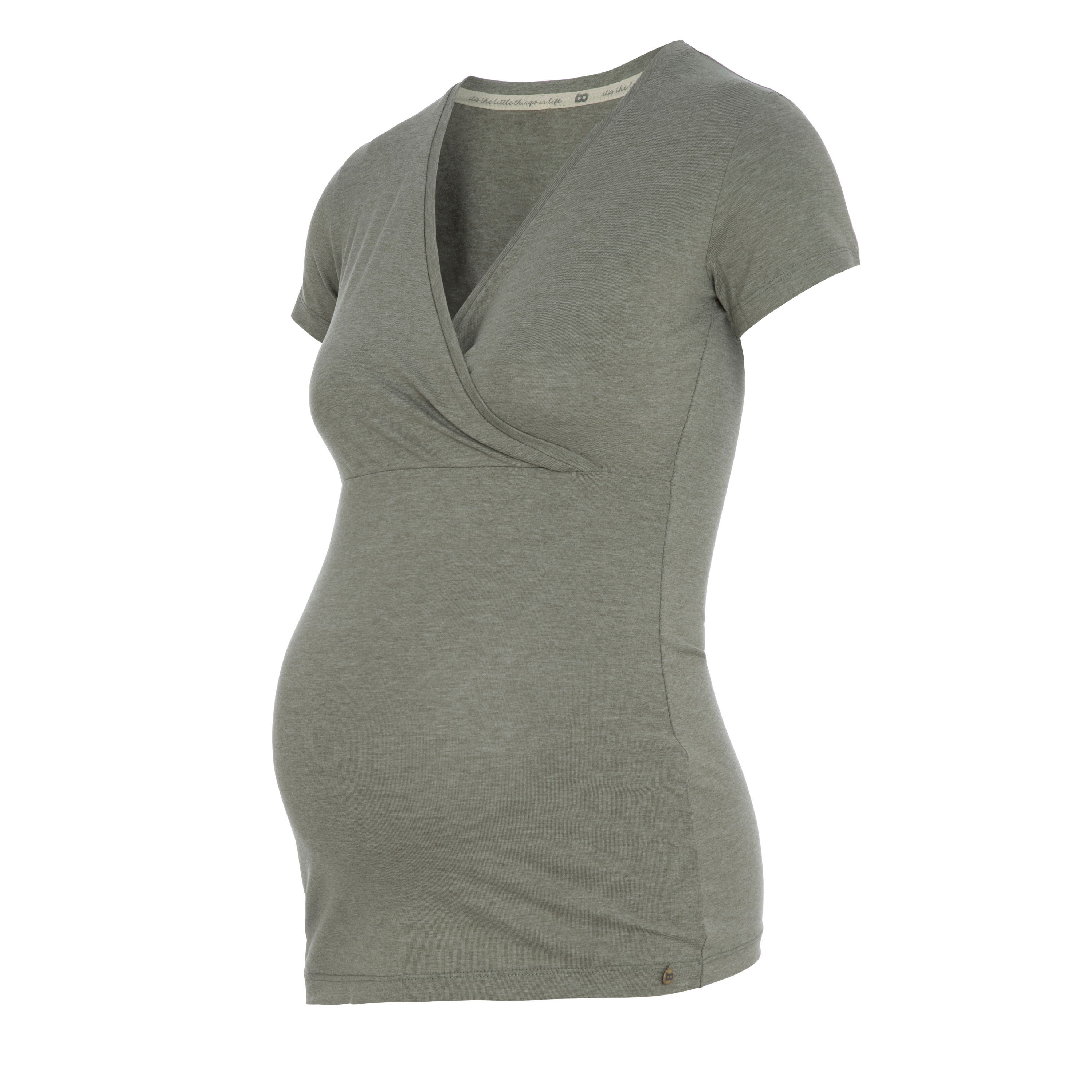 Maternity T-shirt Glow urban green - L - With nursing function