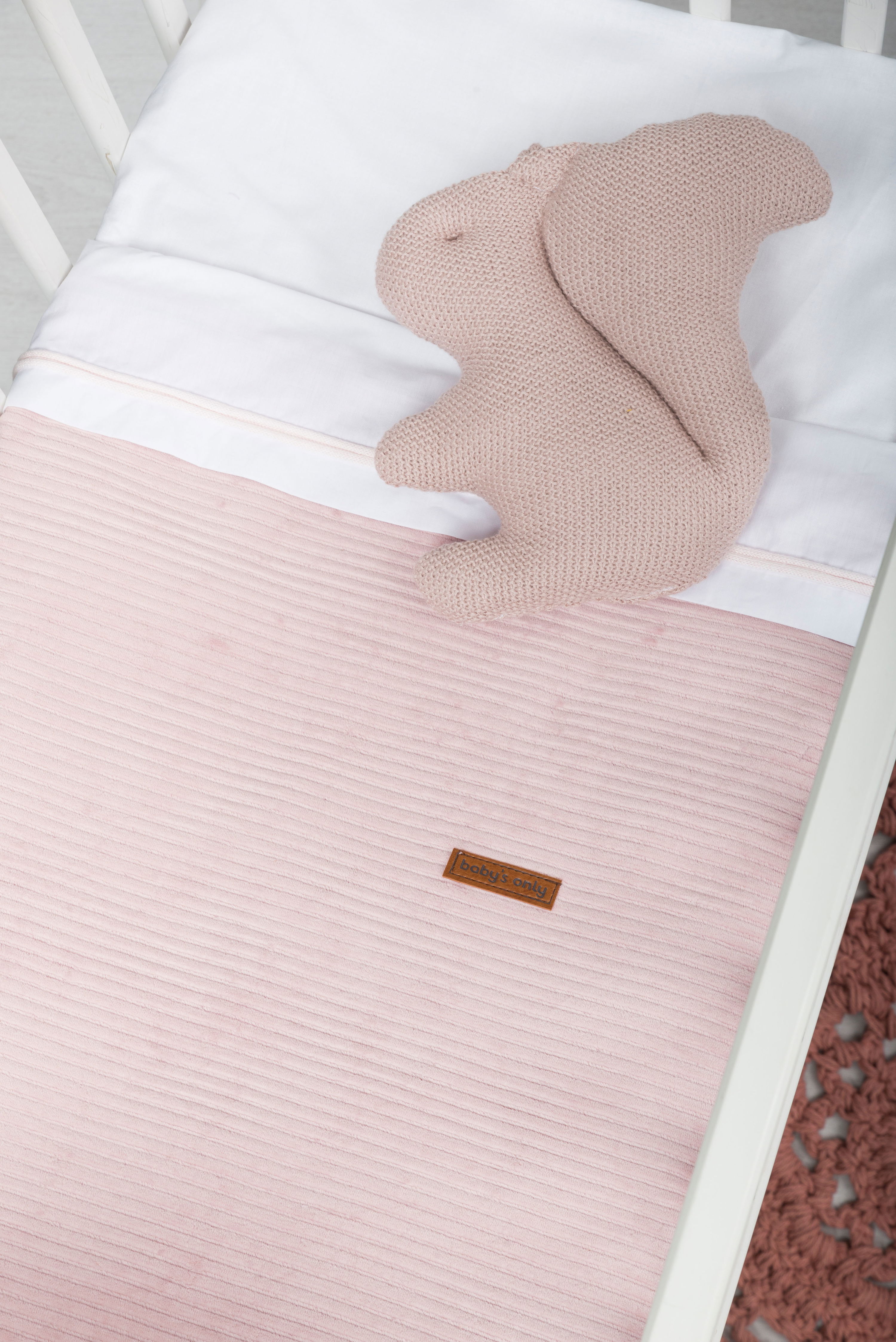 Couverture berceau teddy Sense vieux rose