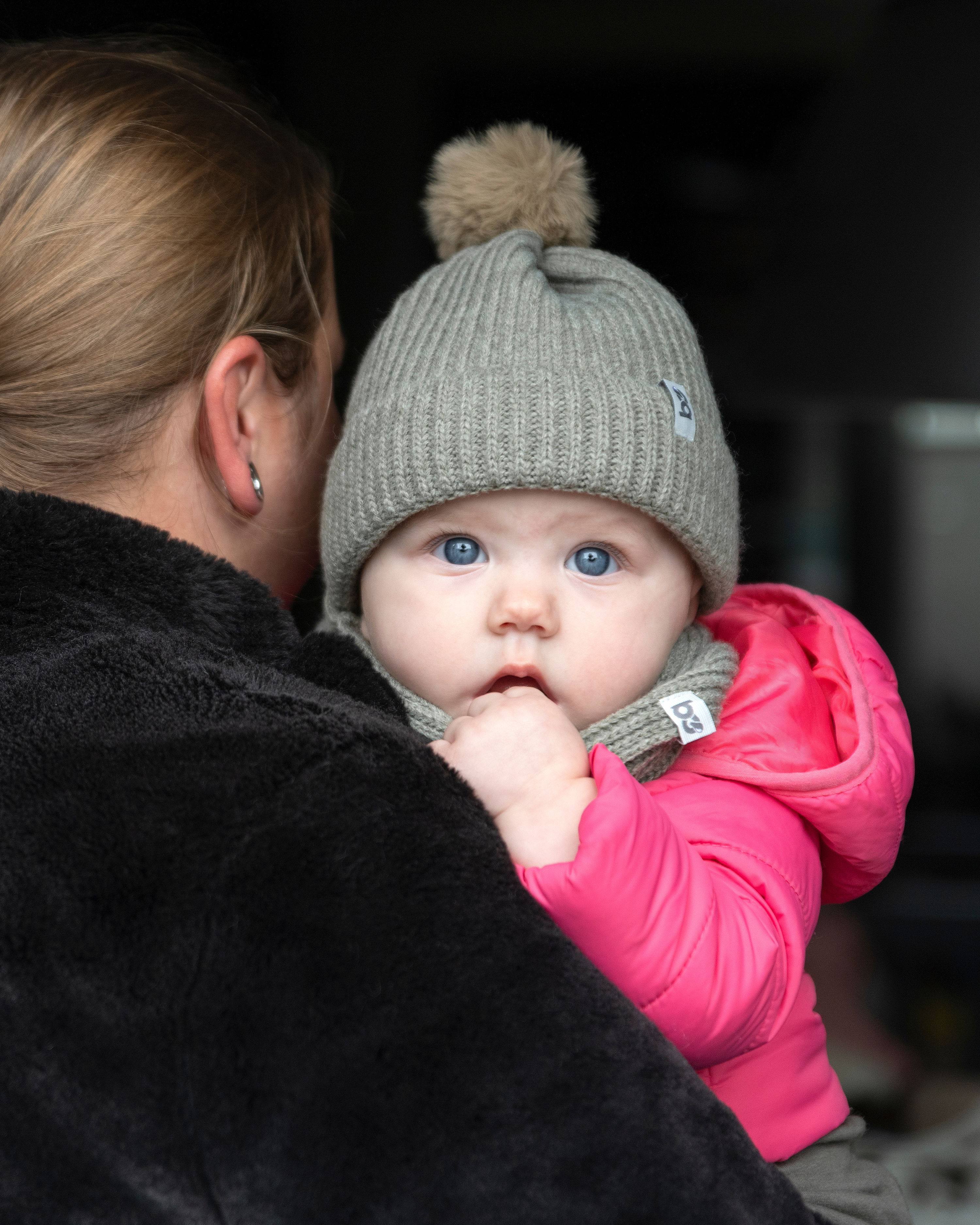 Bonnet avec pompon Cool ecru - 3-8 ans