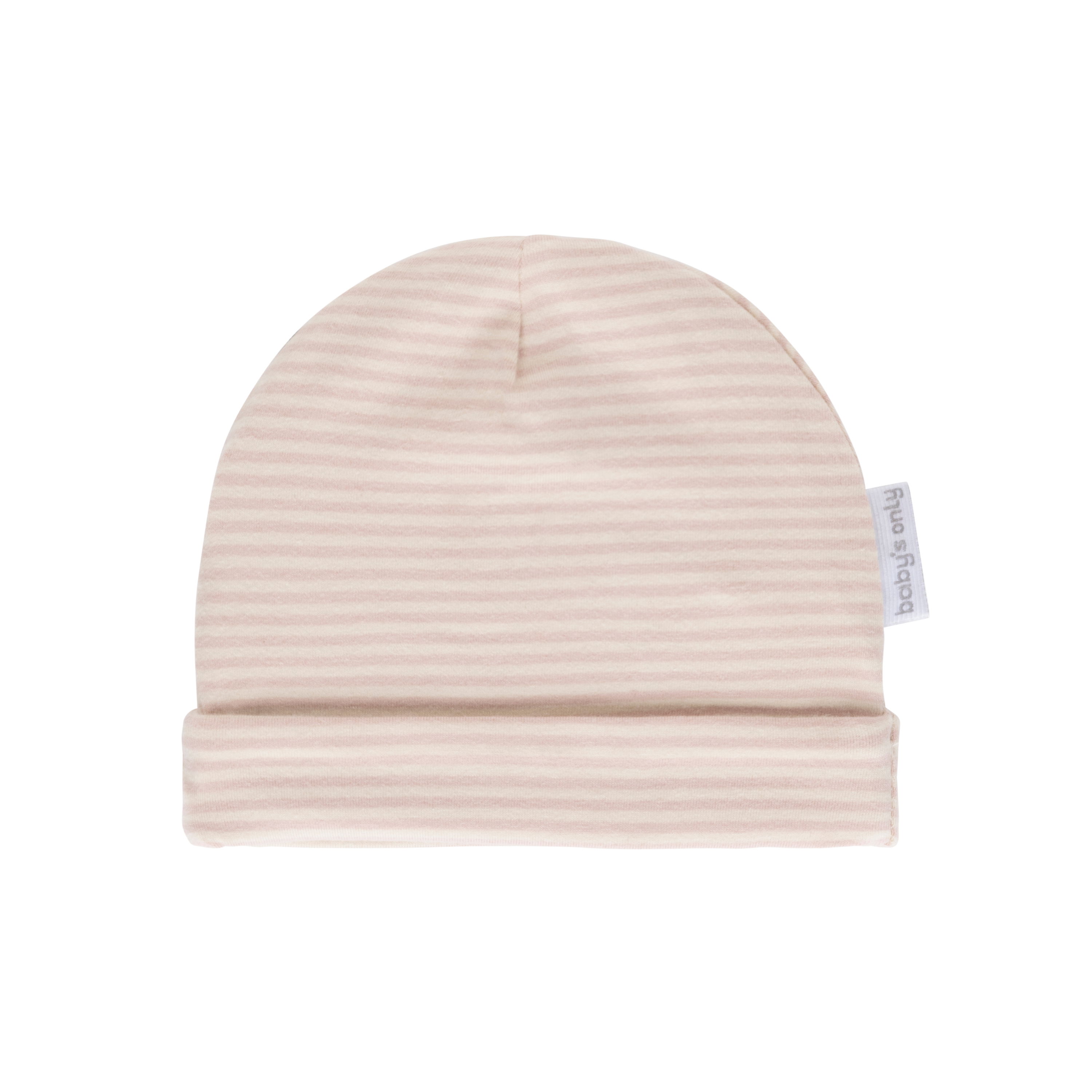 Bonnet Stripe vieux rose - 0-3 mois