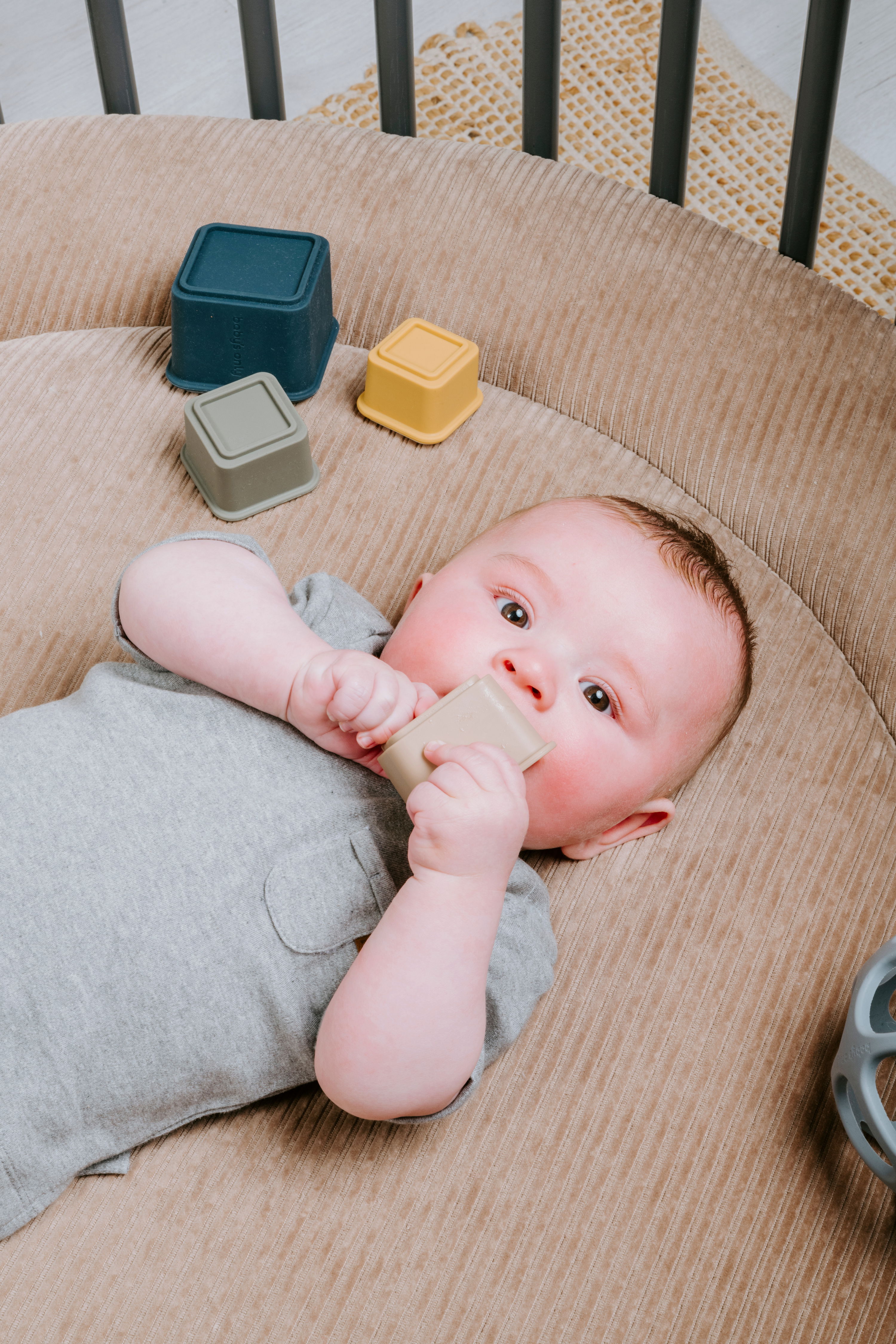 Playpen mat Sense clay - Ø95 cm