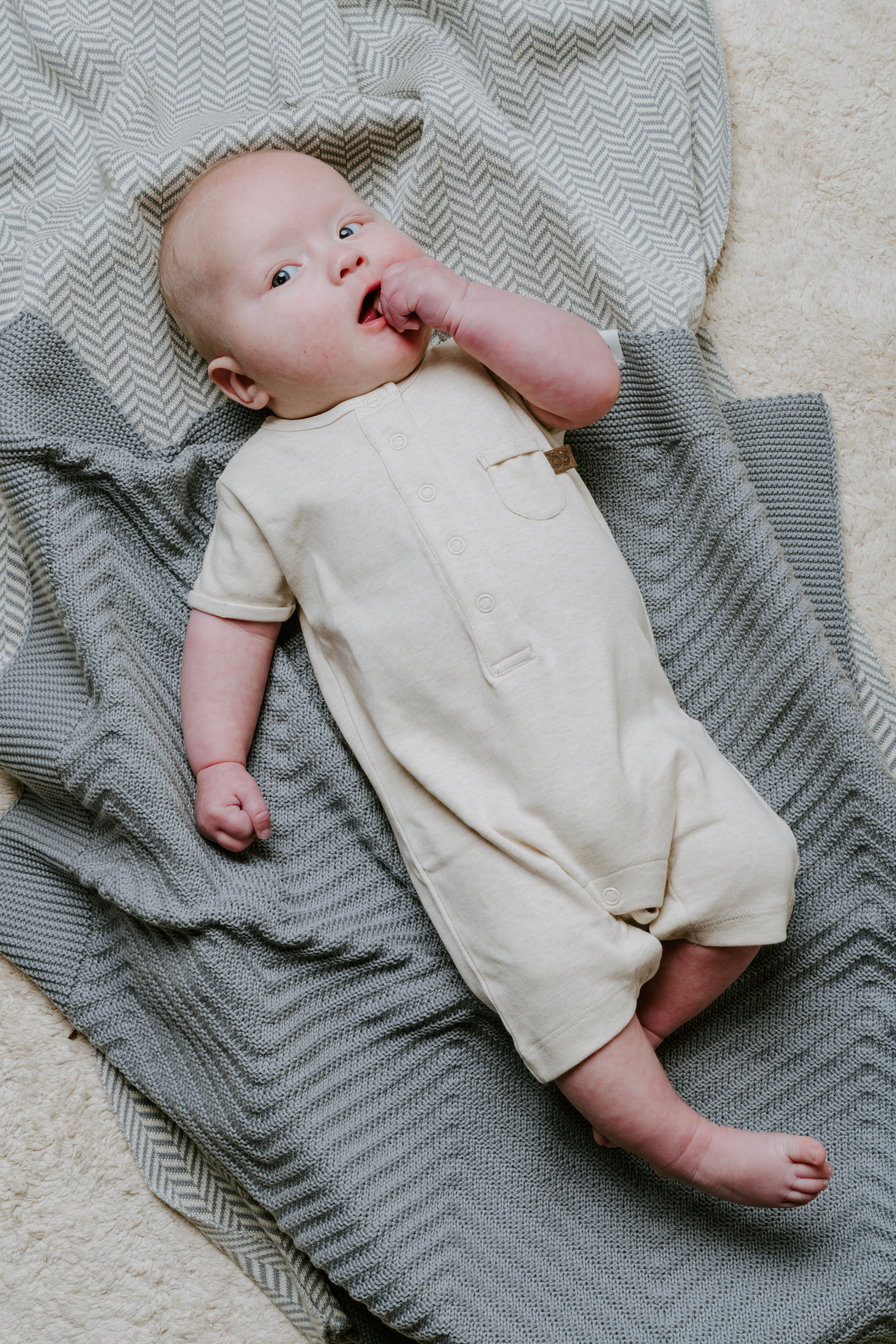 Baby crib blanket Grace warm linen - 70x95