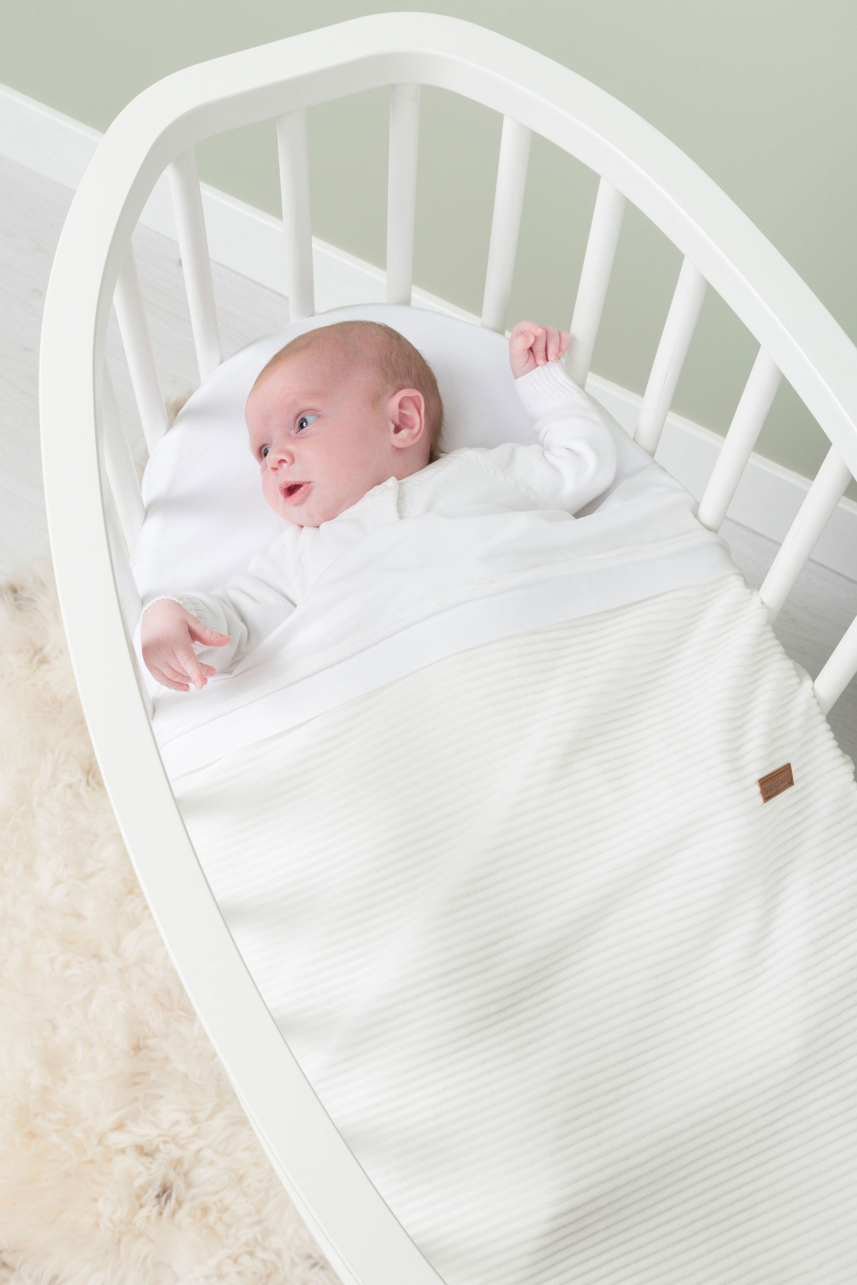 Cot blanket teddy Sense white