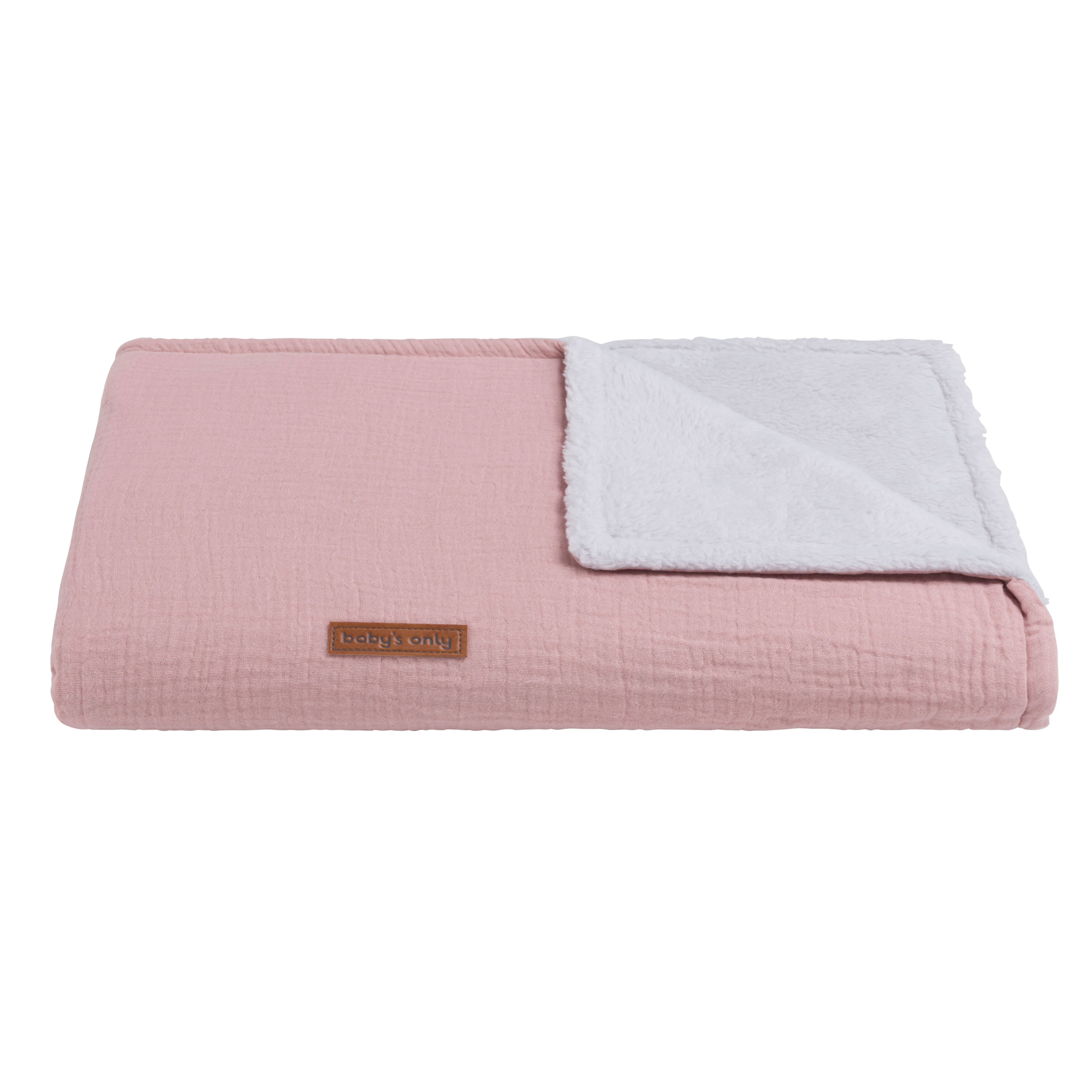 Ledikantdeken teddy Breeze oud roze