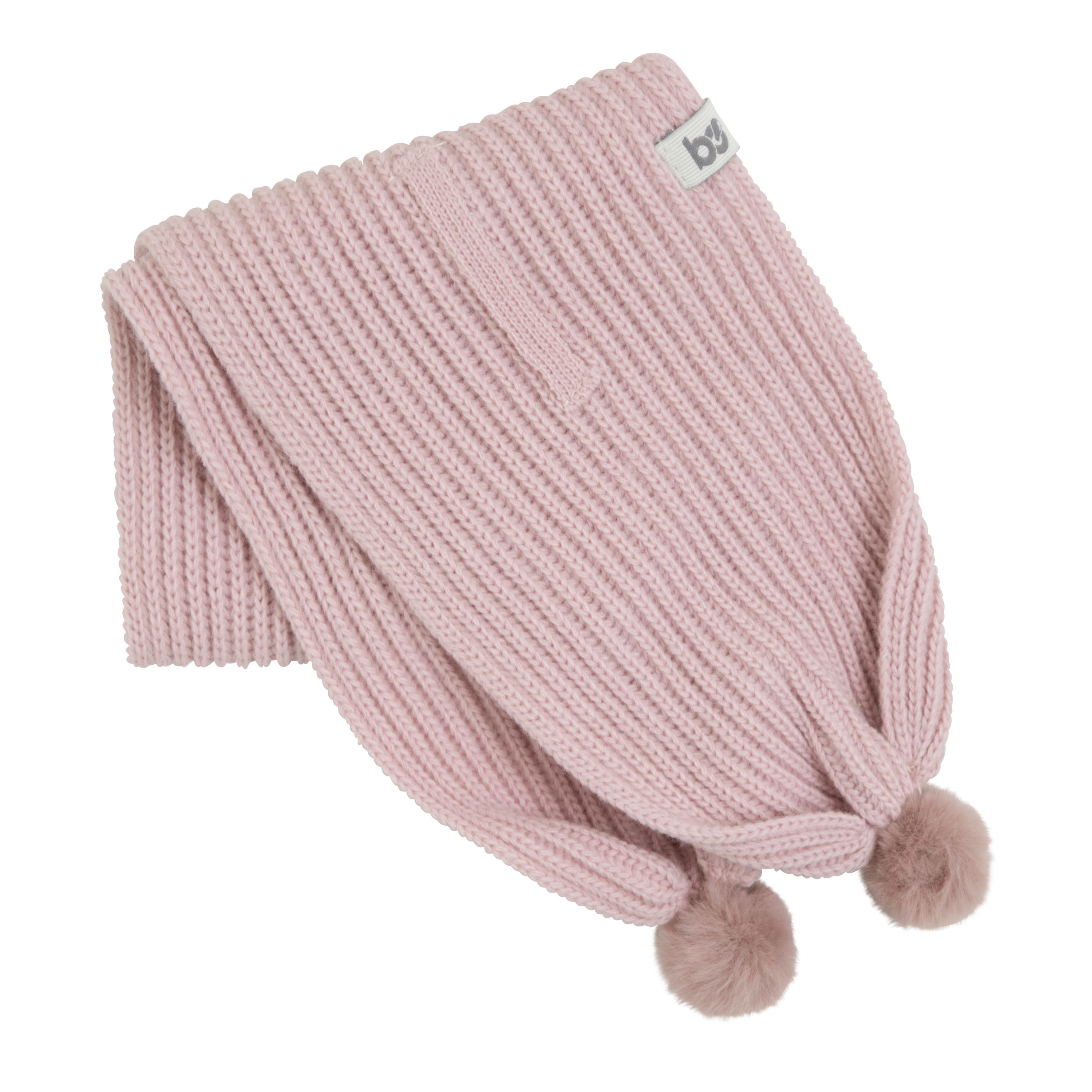 Écharpe croisée avec pompon vieux rose - 3-36 mois