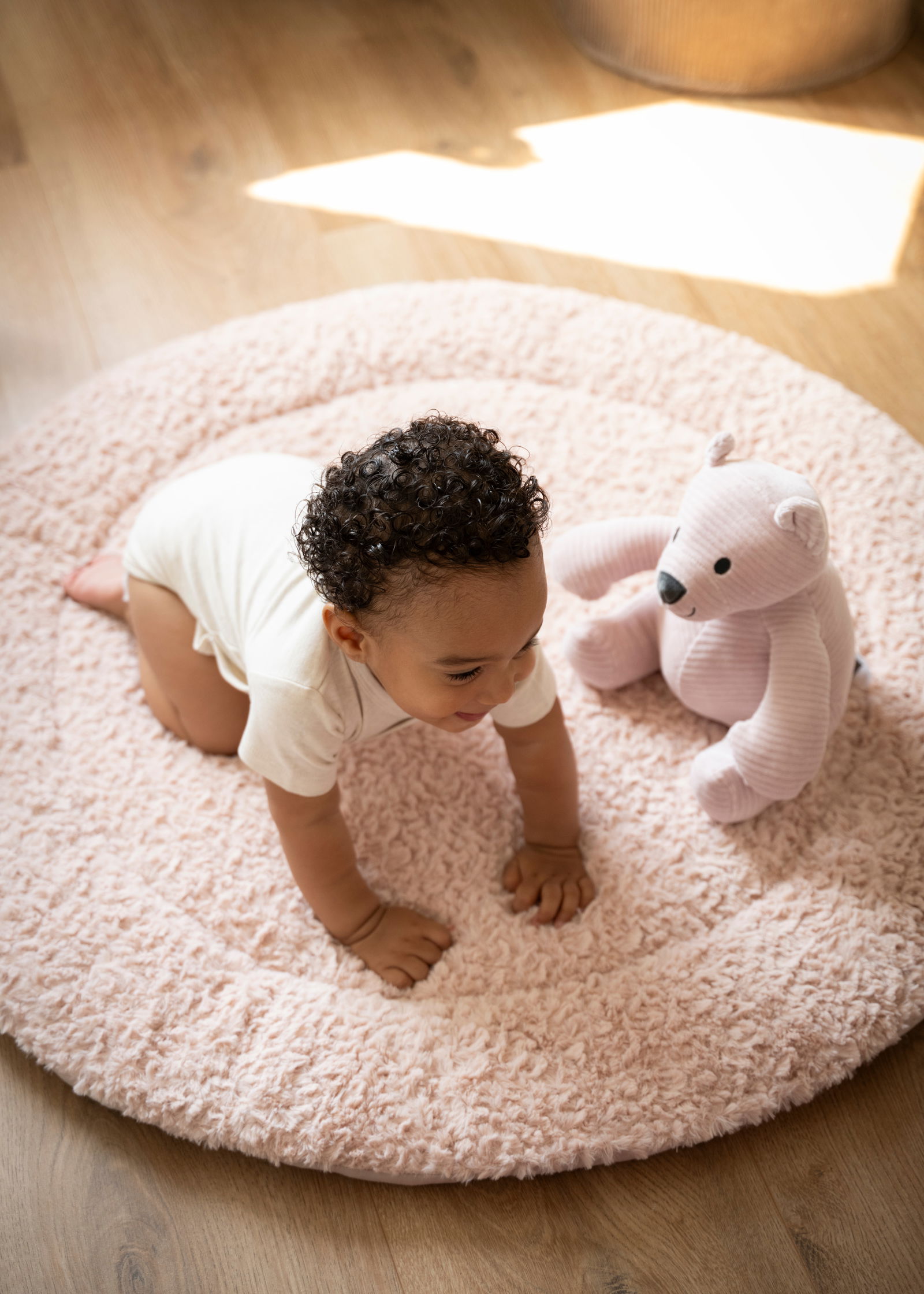 Boxkleed Snow taupe - Ø90 cm