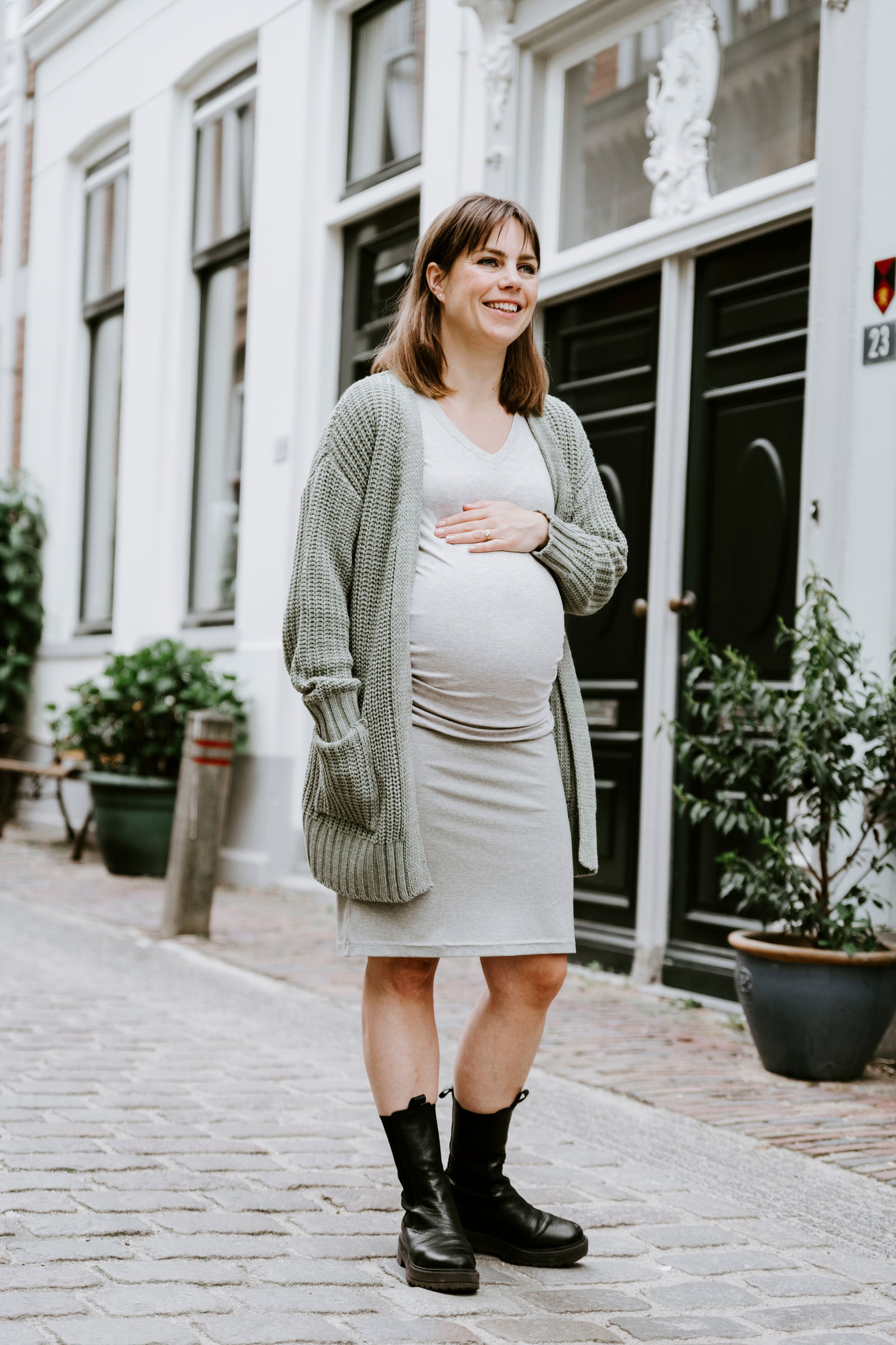 Maternity cardigan Glow urban green - M