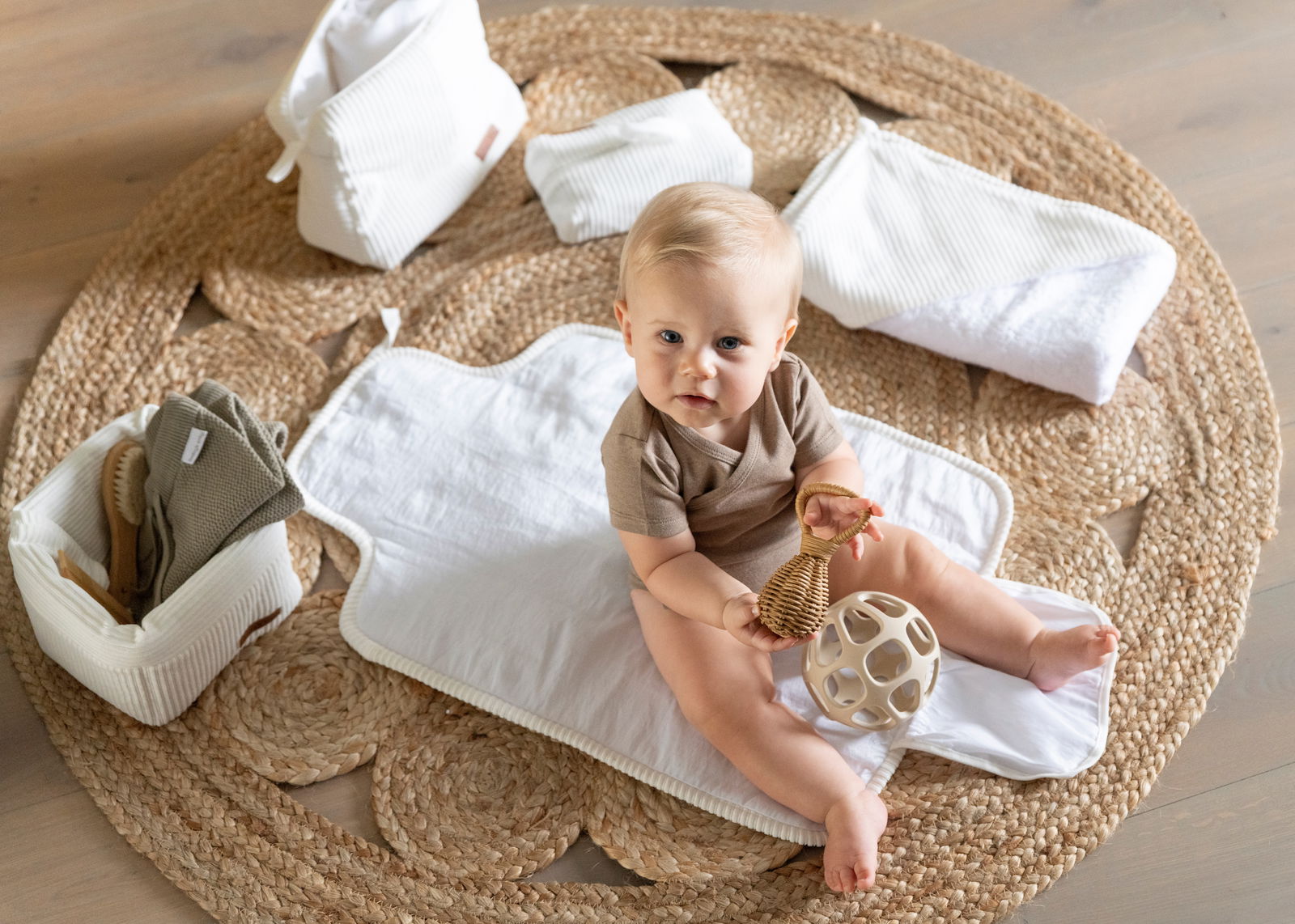 Tapis à langer nomade Sky warm linen