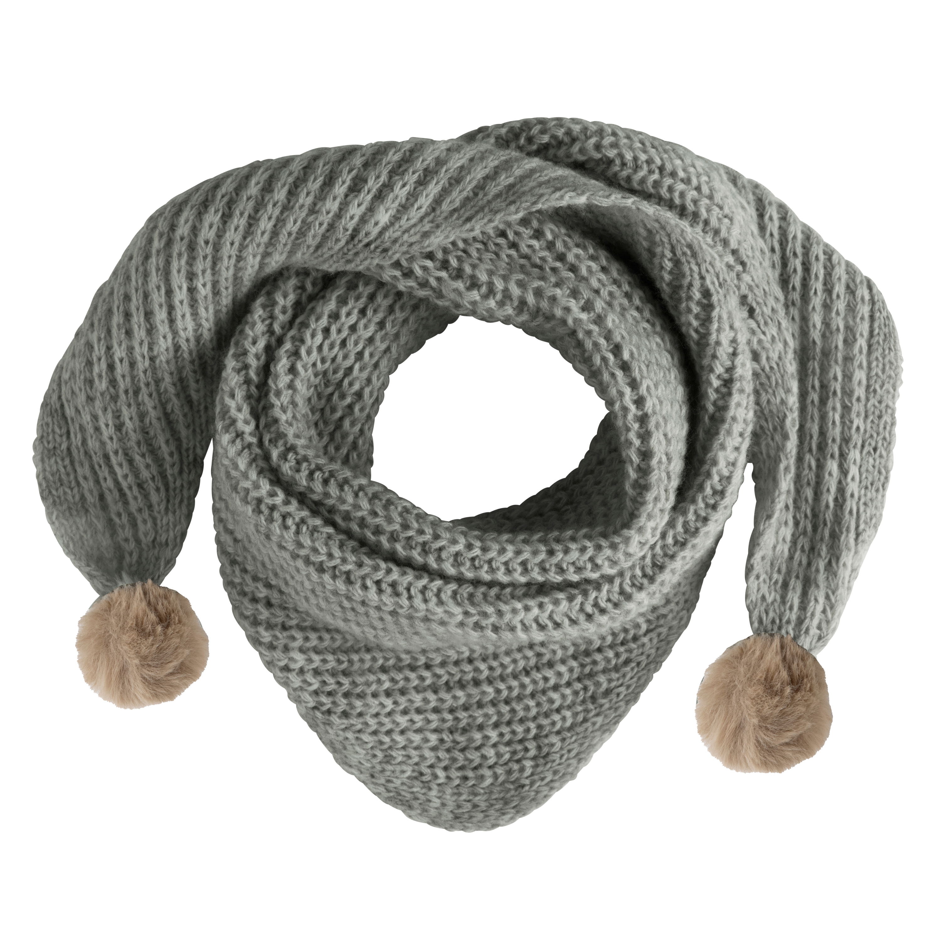 Triangle scarf with pompon Cool urban green - 3-8 years