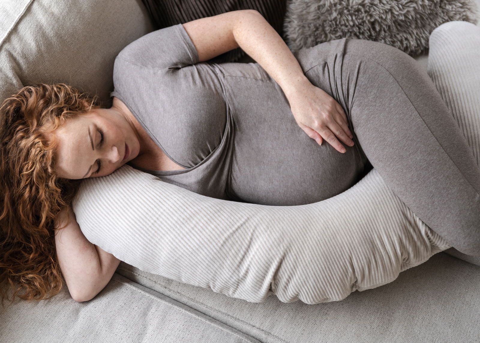 Maternity T-shirt Glow dusty grey - S - With nursing function