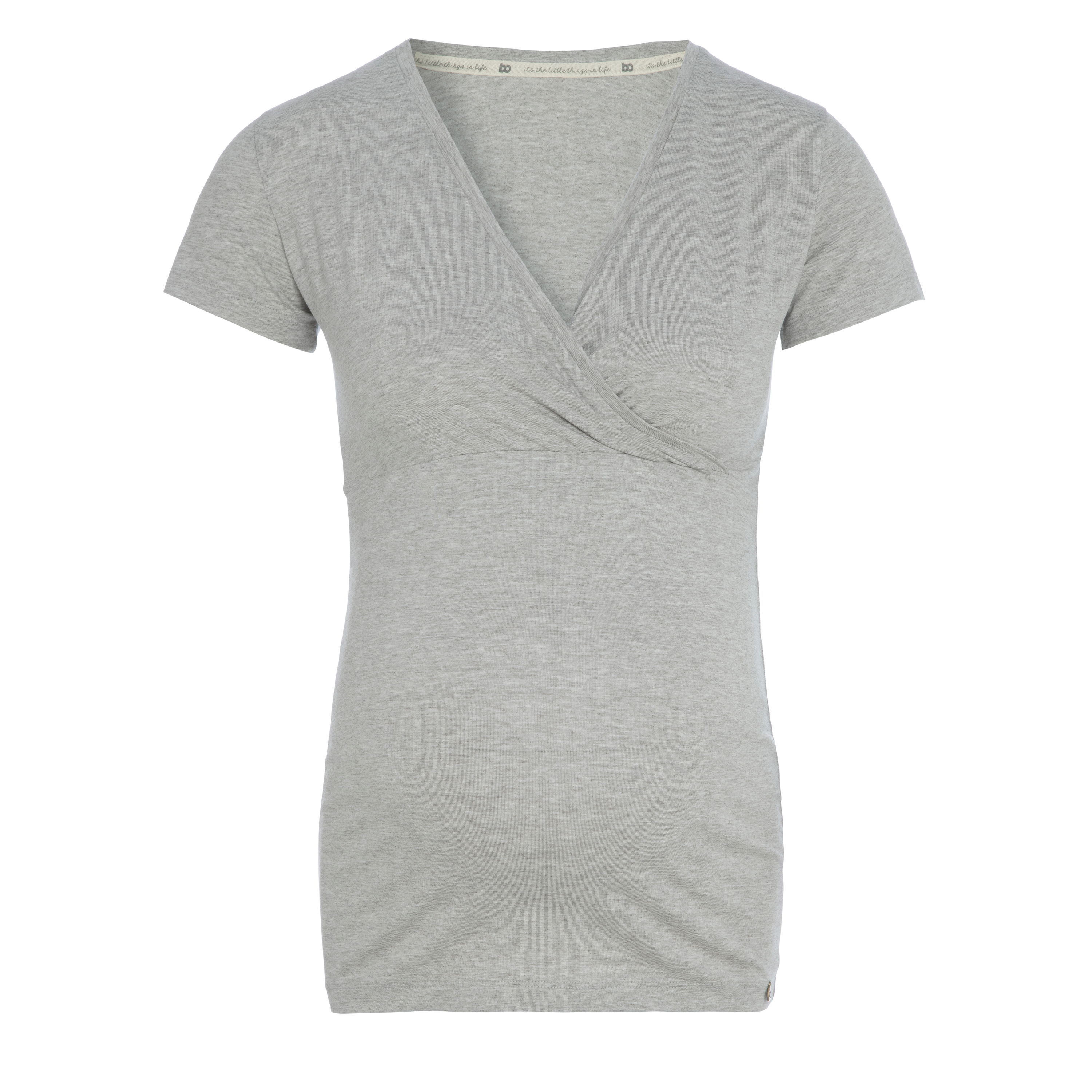 Zwangerschaps T-shirt Glow dusty grey - M - Met voedingsfunctie