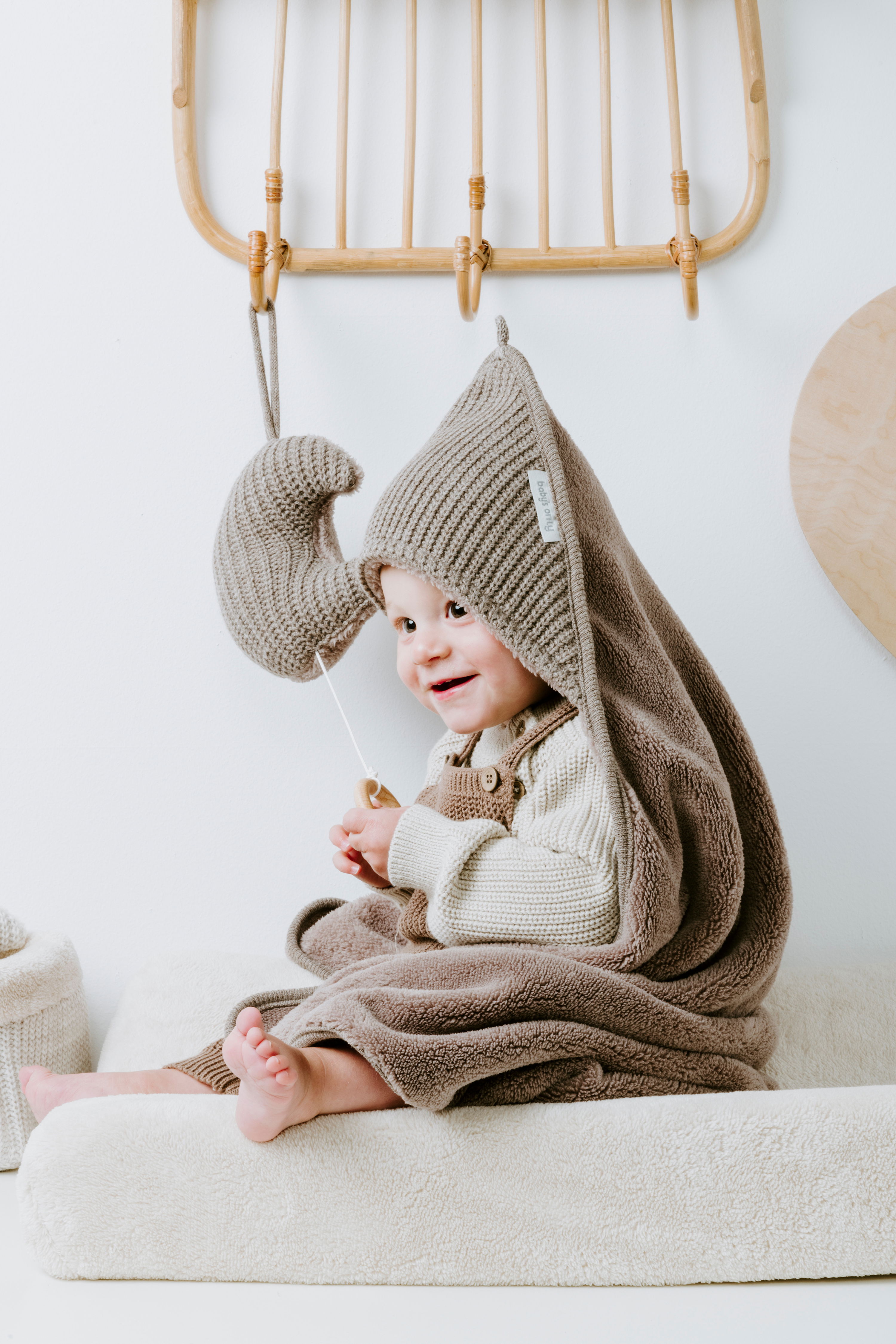 Hooded baby blanket Hope ecru