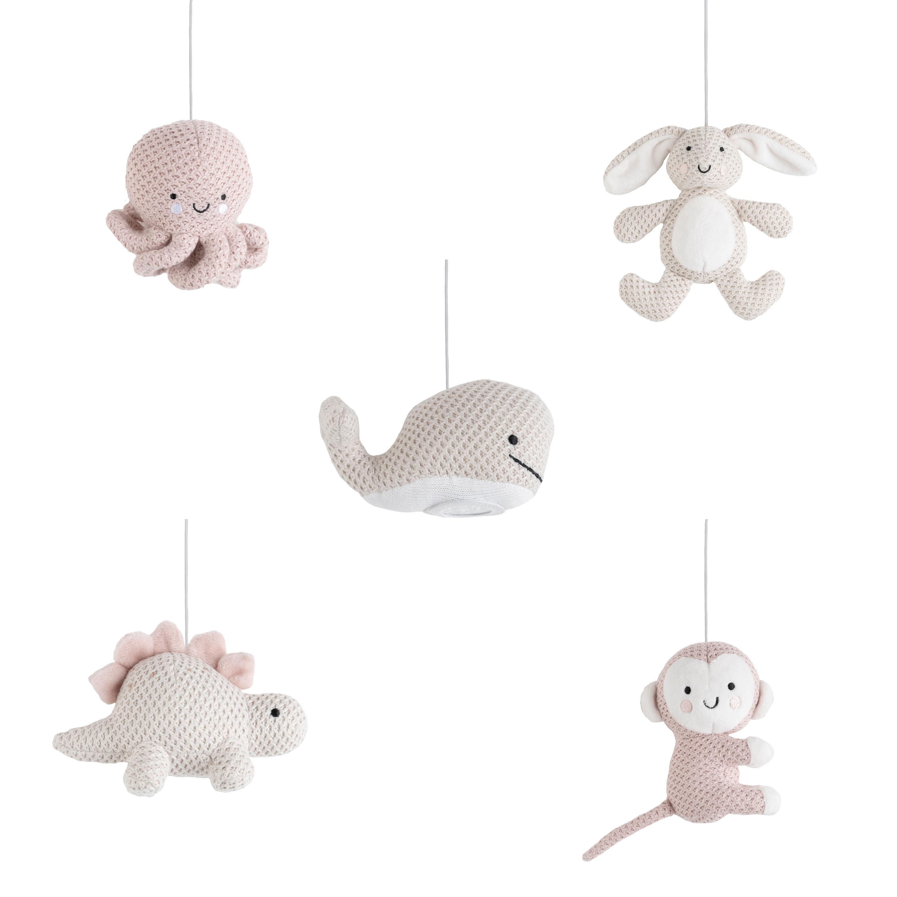 Mobiles bébé musical Animals vieux rose/warm linen