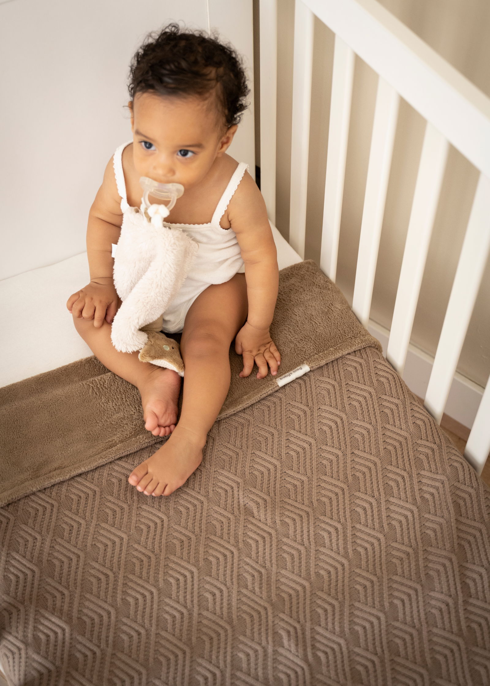Couverture berceau teddy Sierra urban taupe