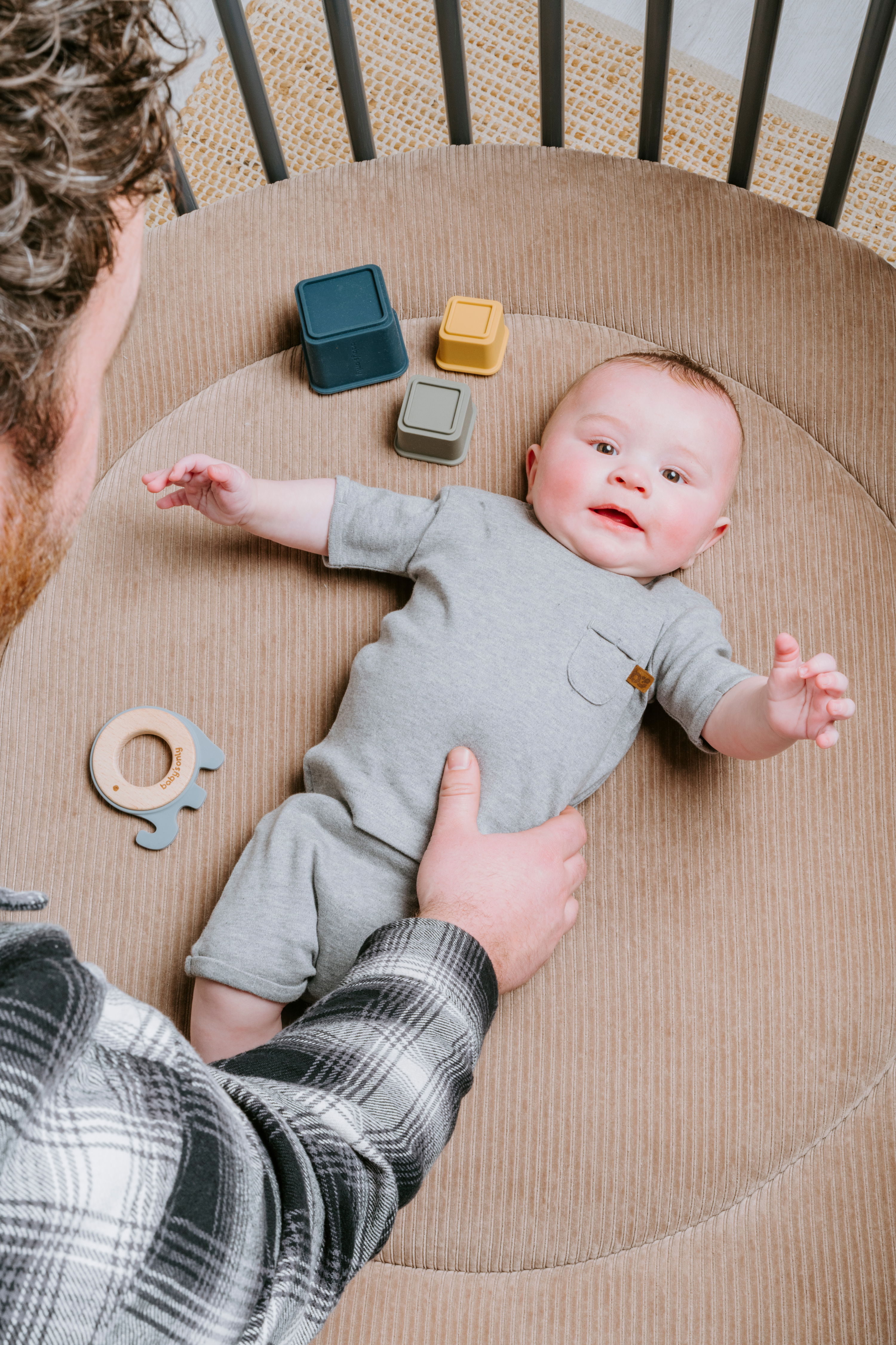 Playpen mat Sense clay - Ø95 cm