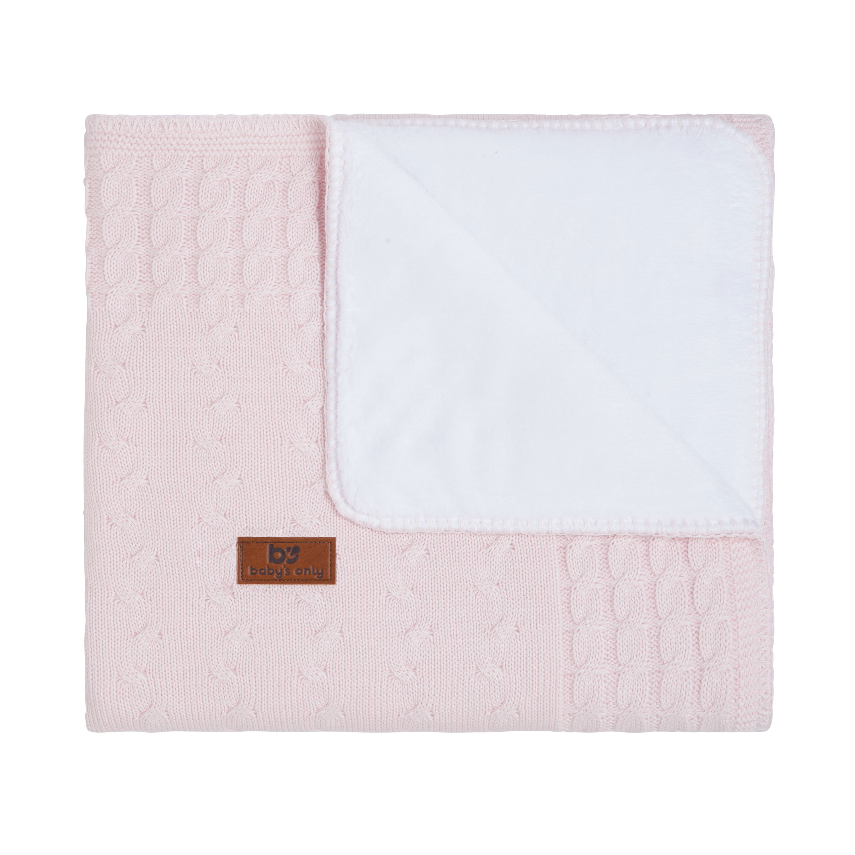 Cot blanket teddy Cable classic pink