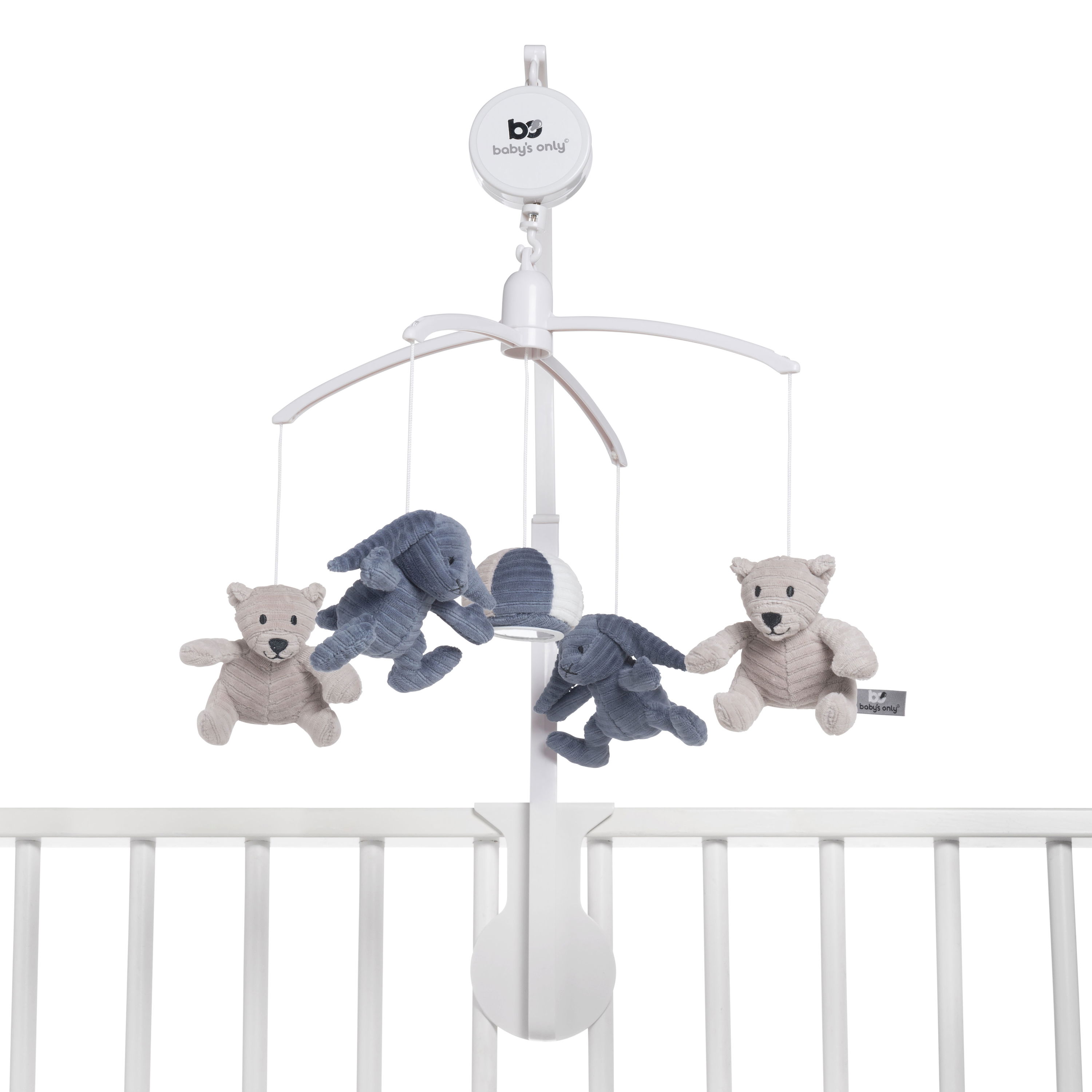 Mobiles bébé musical Sense vintage blue/caillou gris/blanc