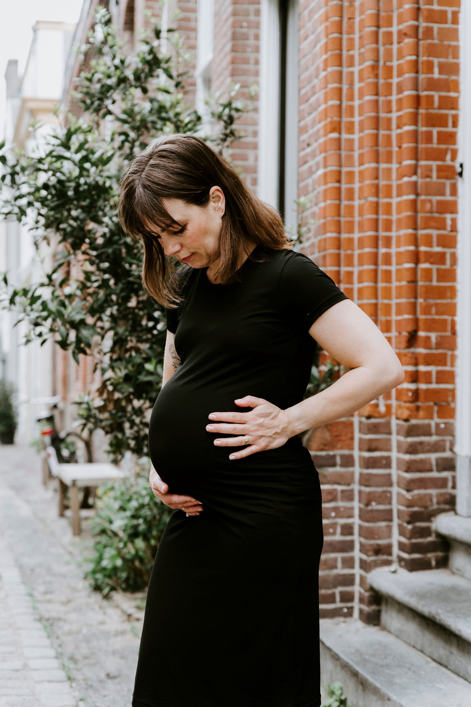 Maternity dress Glow urban green - XL