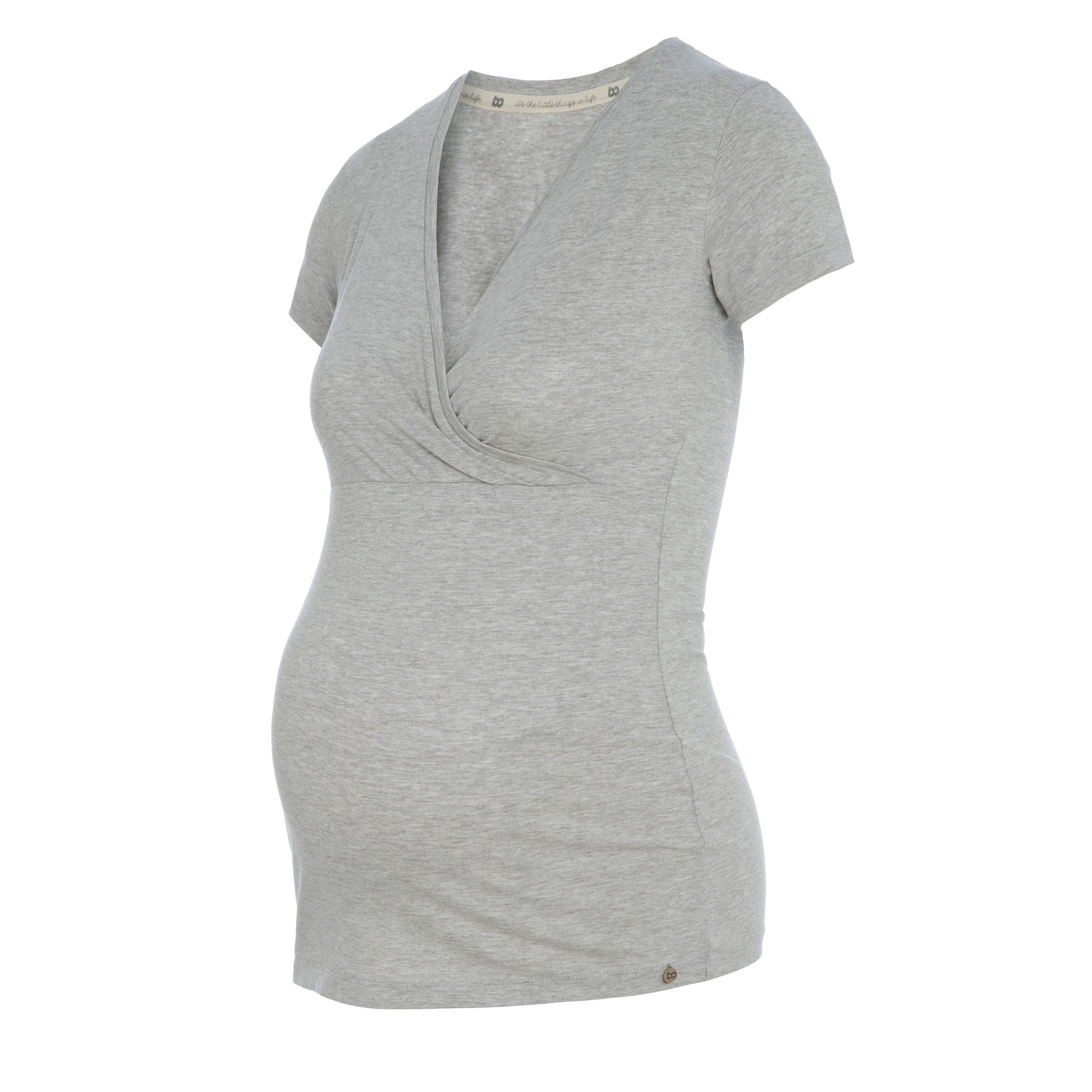 T-shirt de maternité Glow dusty grey - S - Avec fonction d&#039;alimentation