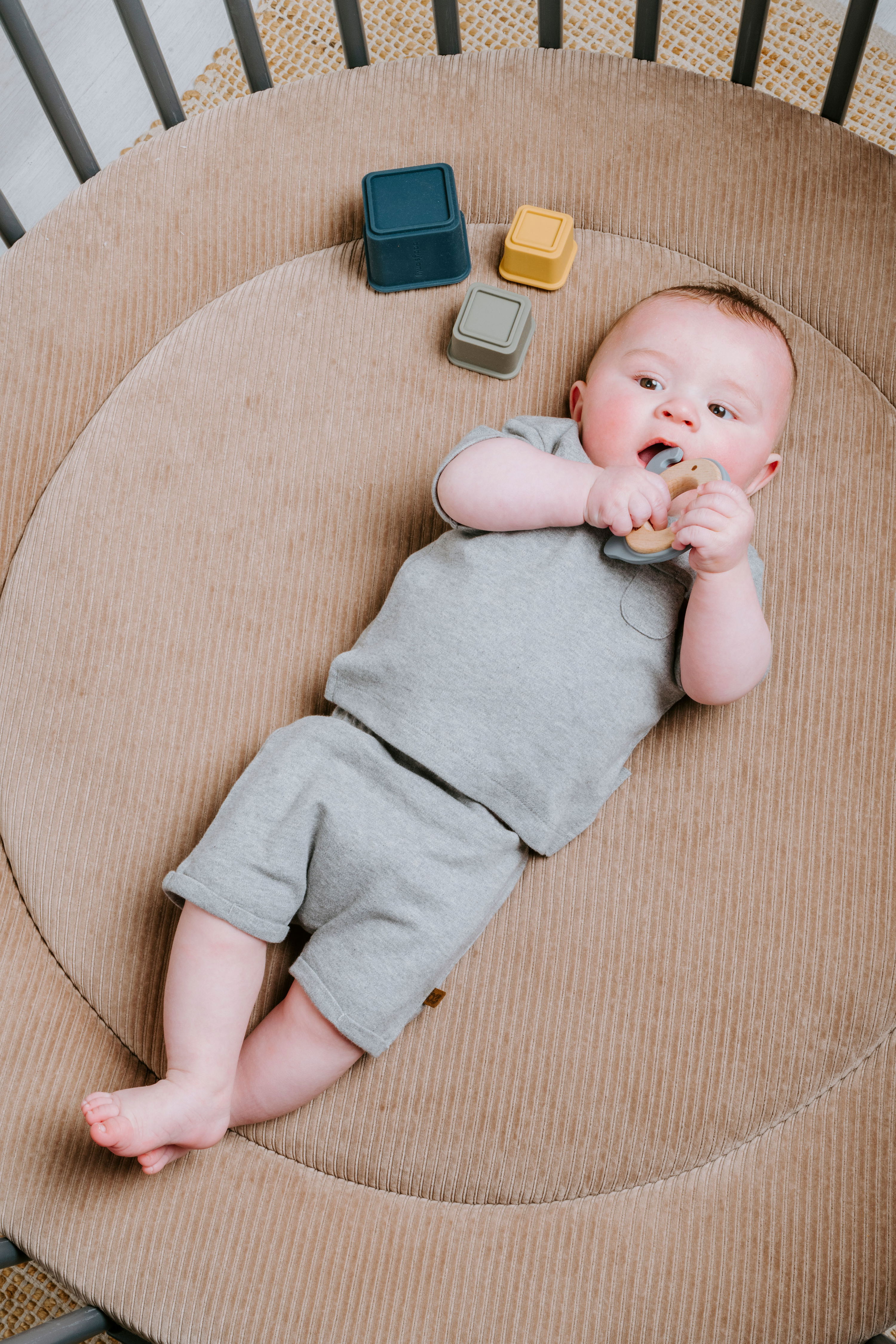 Playpen mat Sense pebble grey - Ø90 cm