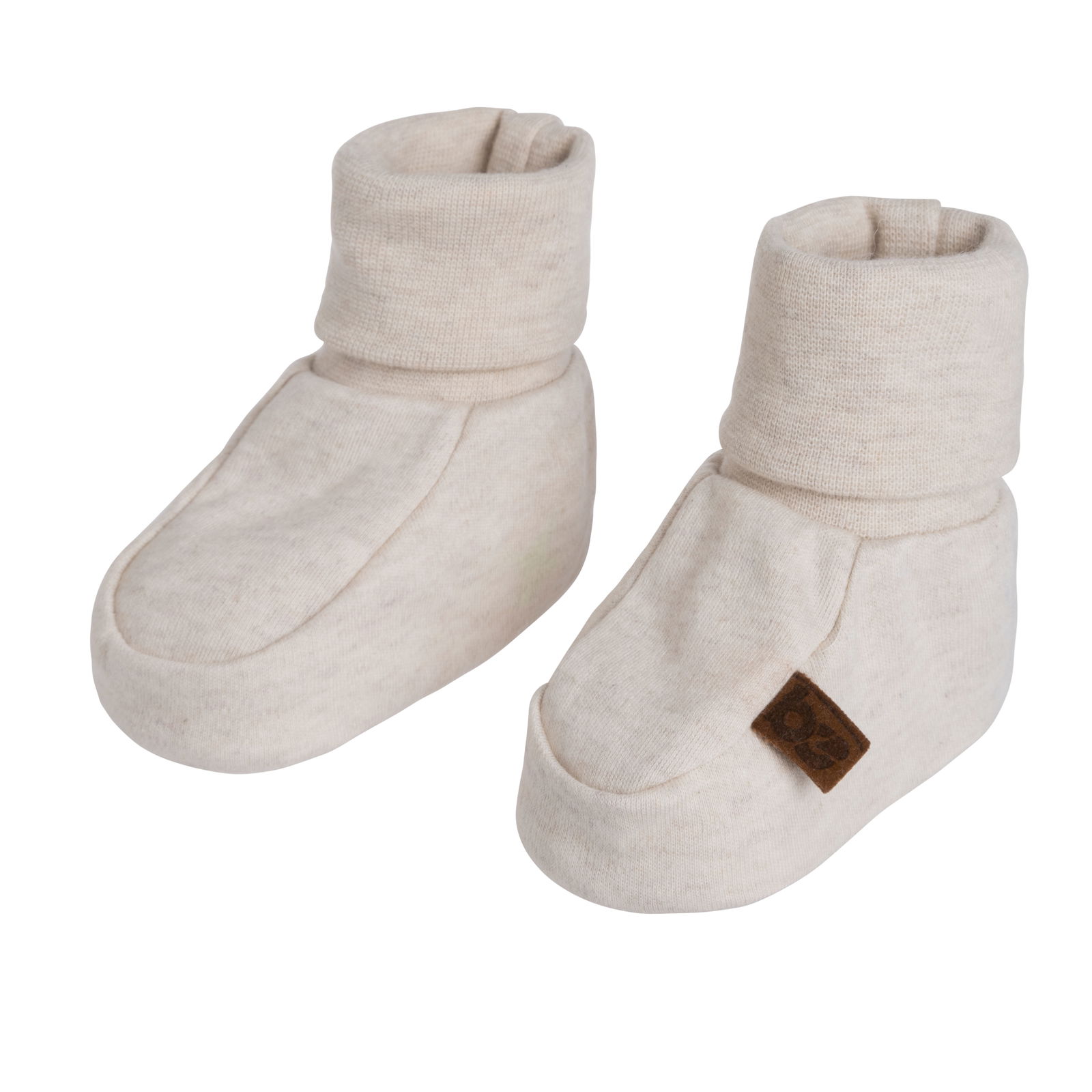 Slofjes Melange warm linen - 0-3 mnd