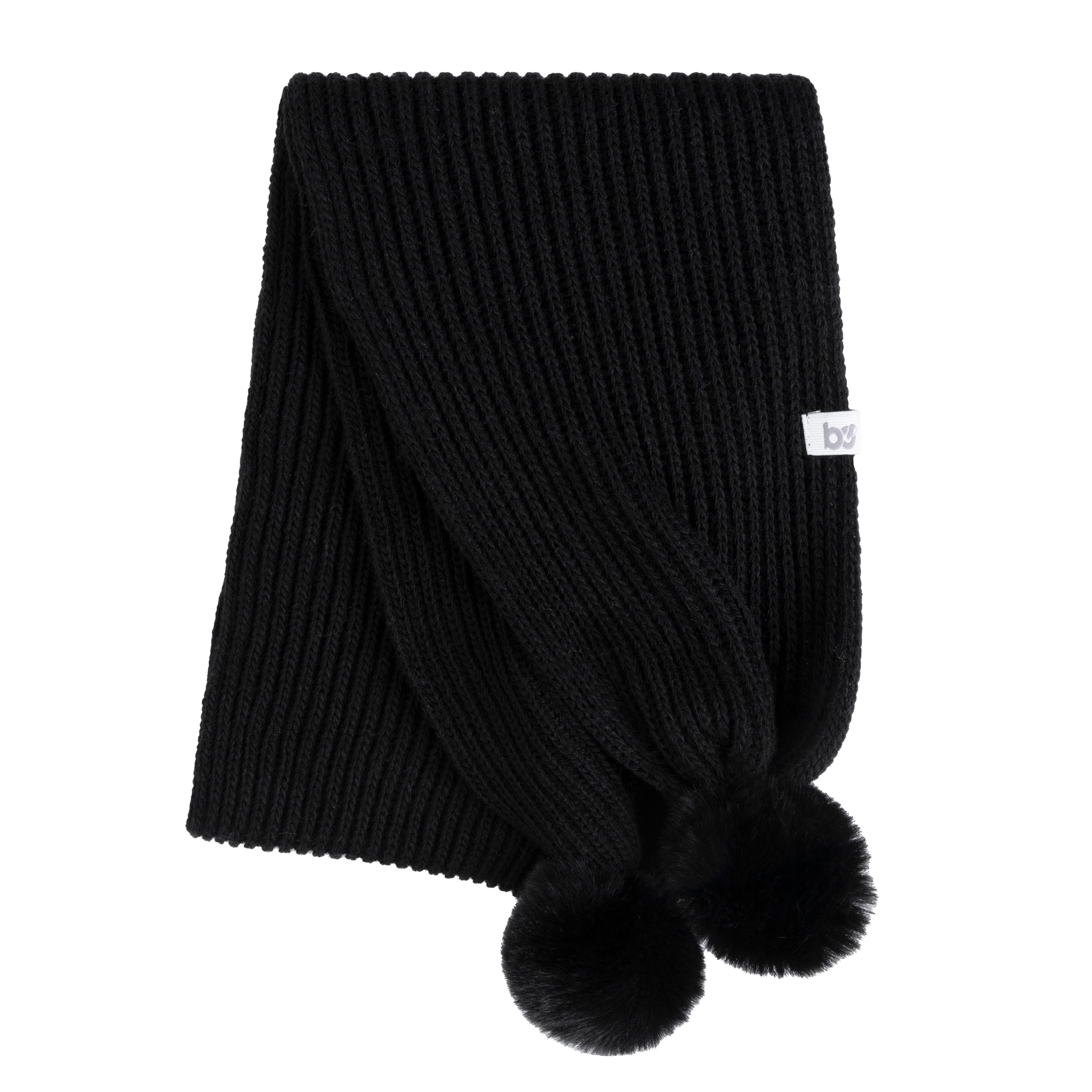 Écharpe avec pompon Cool noir - 3-8 ans