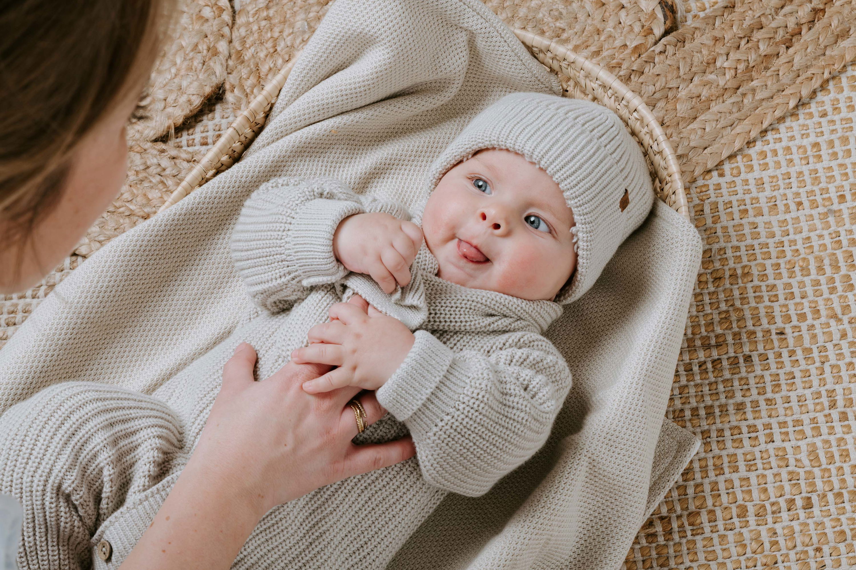 Hat teddy Soul warm linen - 0-3 months