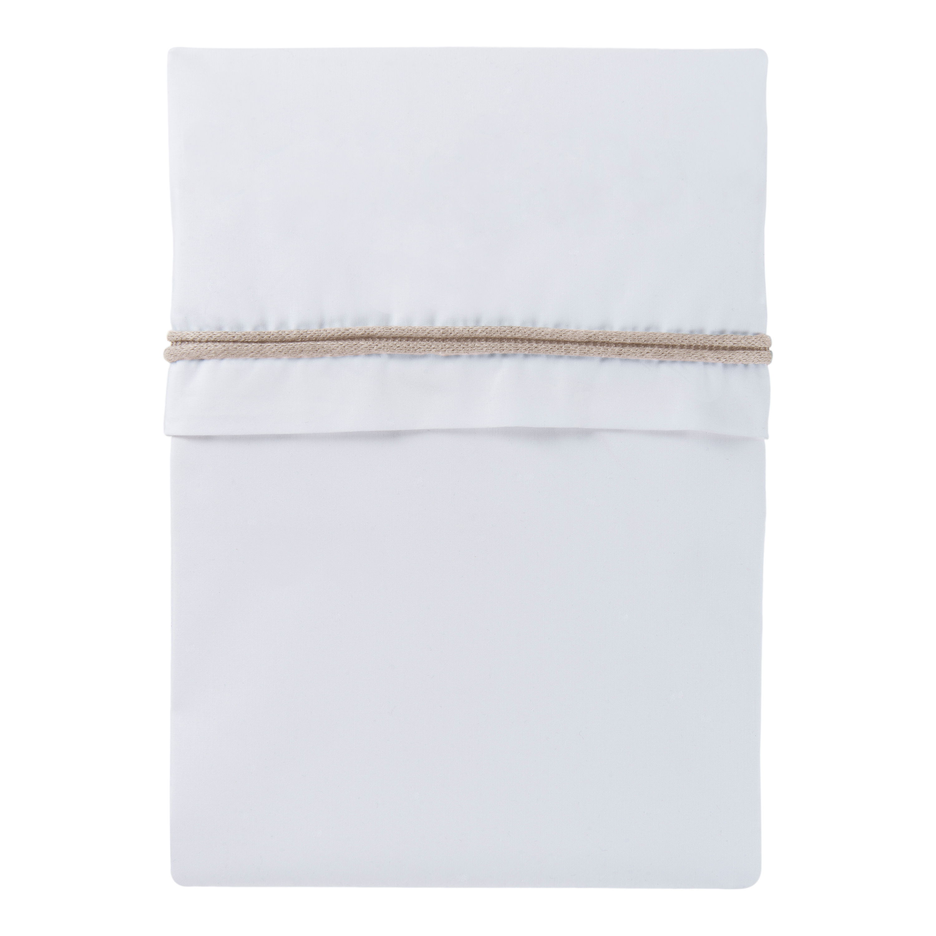 Drap lit bébé ruban tricoté sable/blanc