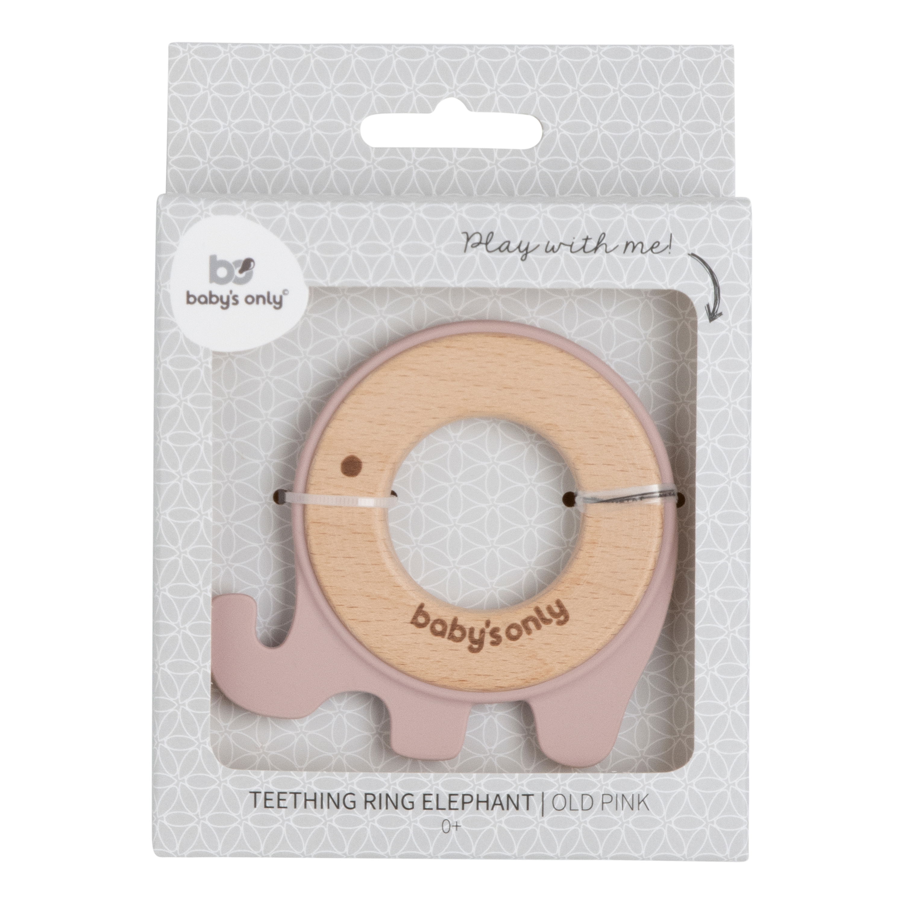 Teething ring elephant old pink