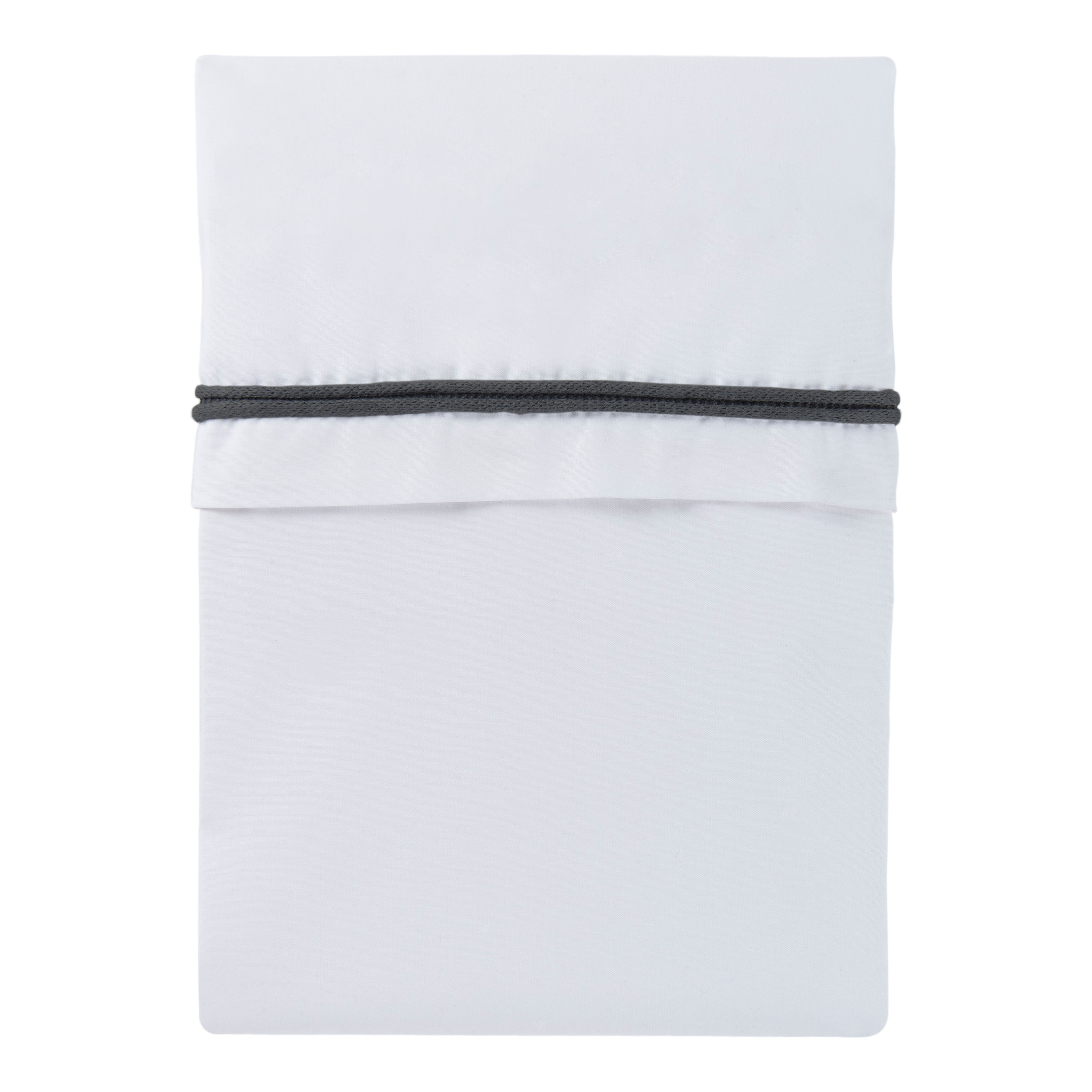 Drap lit bébé ruban tricoté anthracite/blanc