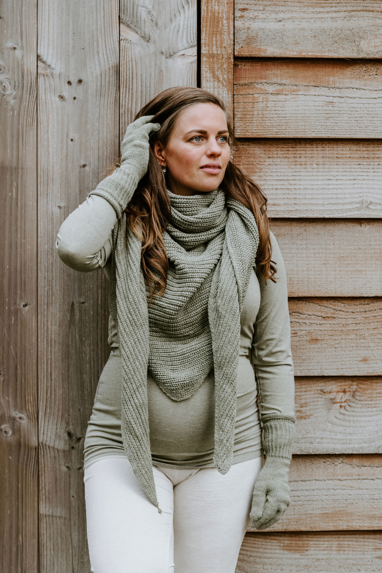 Maternity long sleeve top Glow dusty grey - M