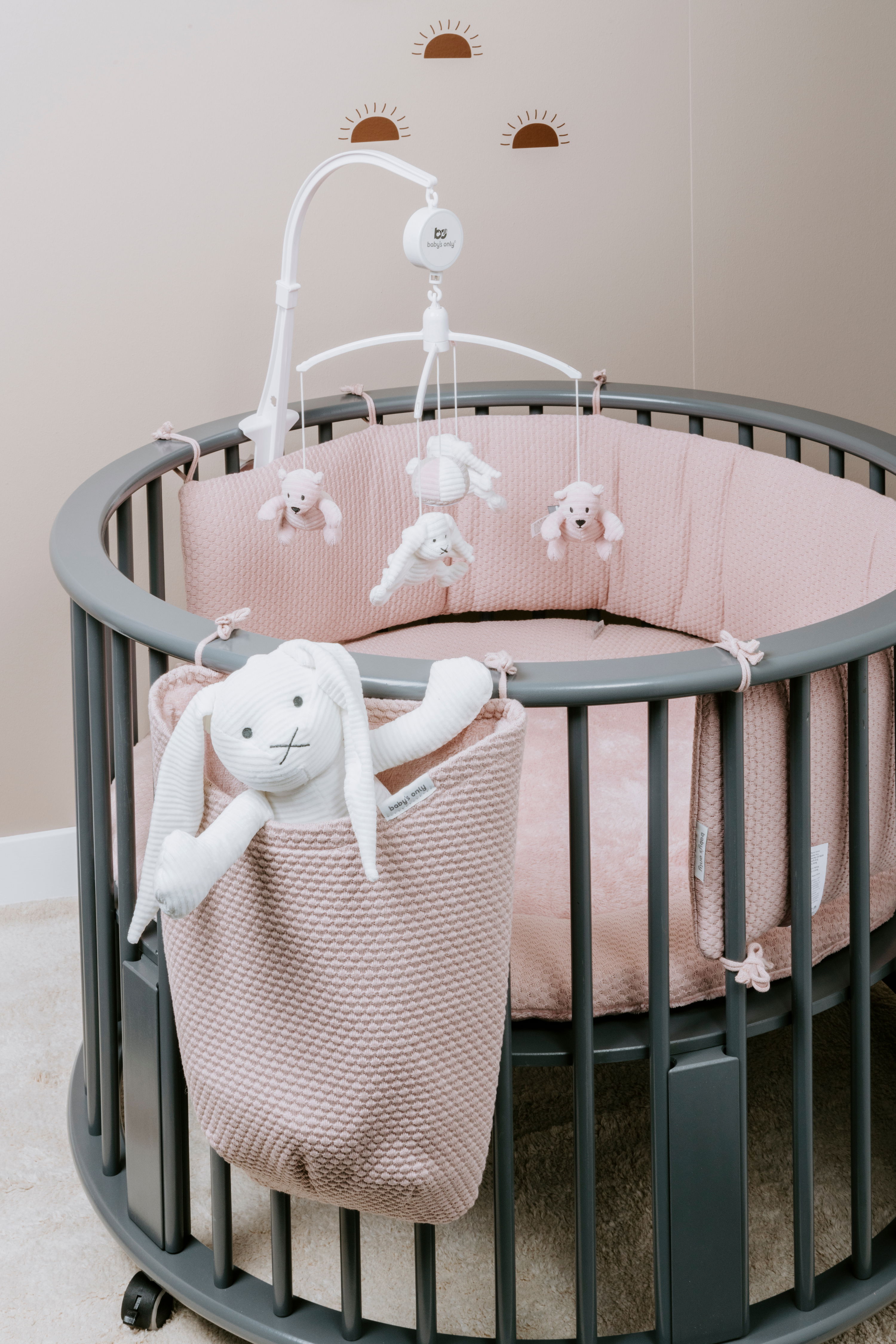 Bed/playpen bumper Sky old pink