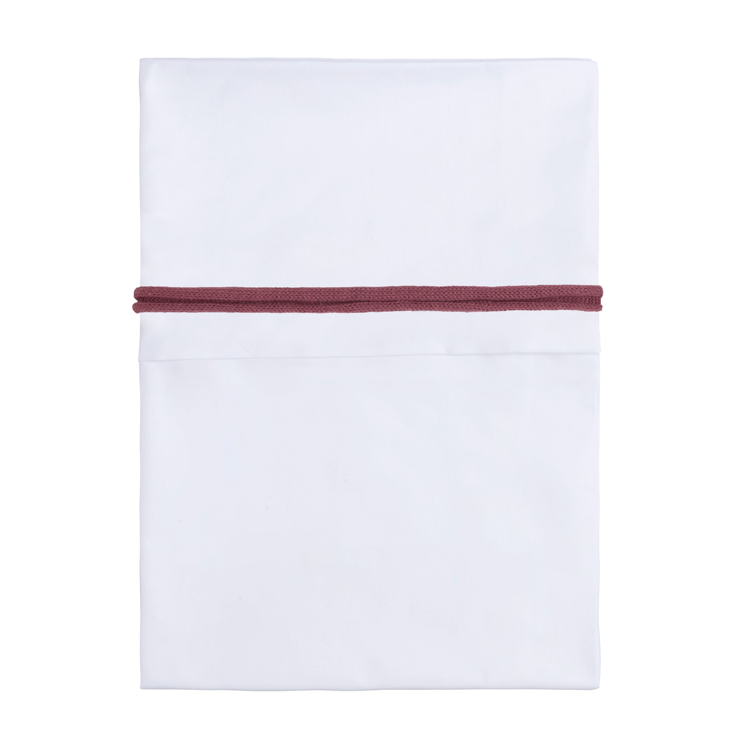 Drap berceau ruban tricoté stone red/blanc