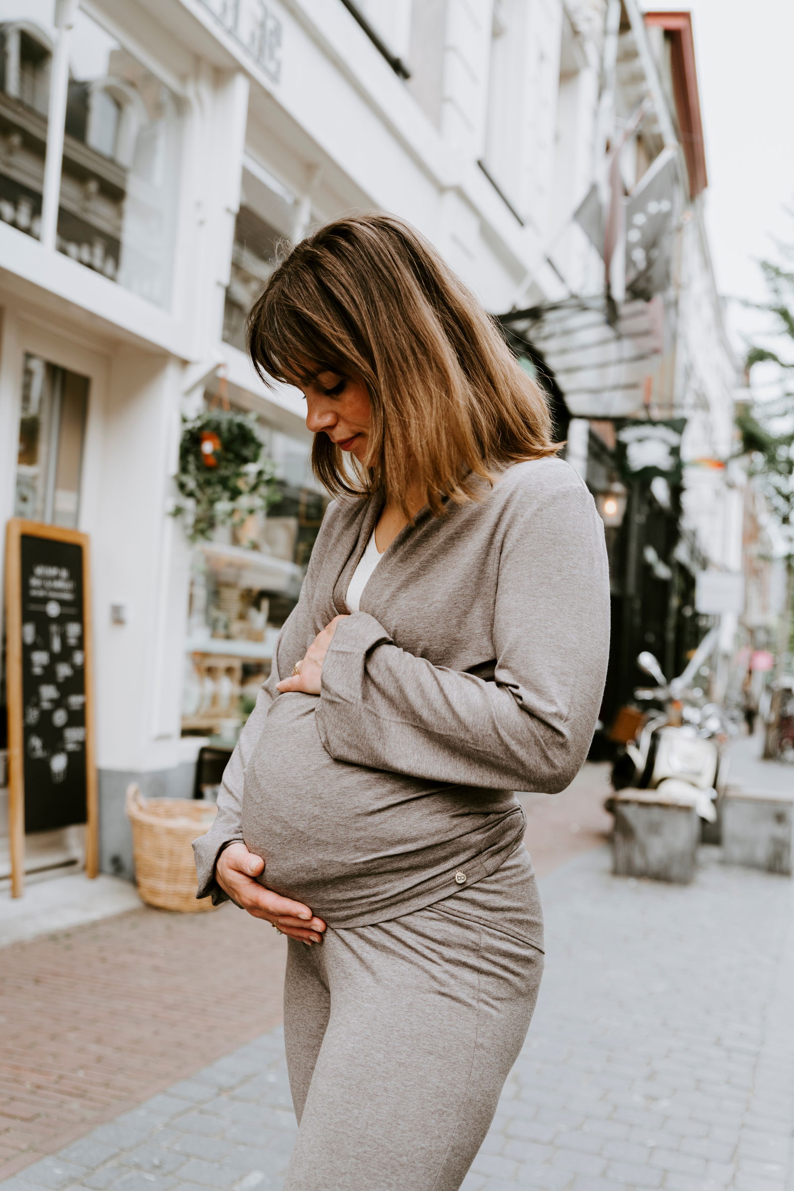 Maternity pants Glow dusty grey - XL