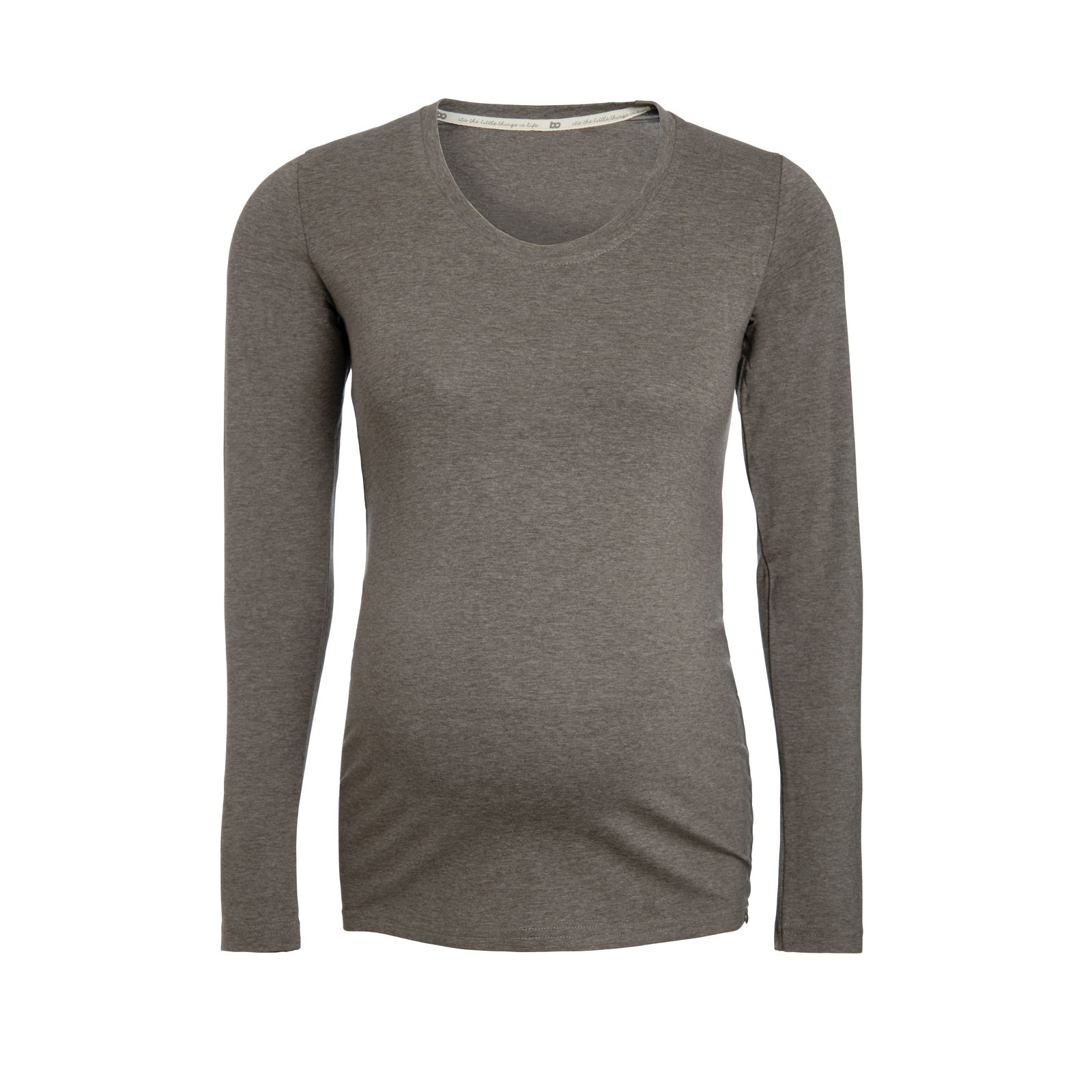 Zwangerschapstop met lange mouwen Glow hazel brown - S