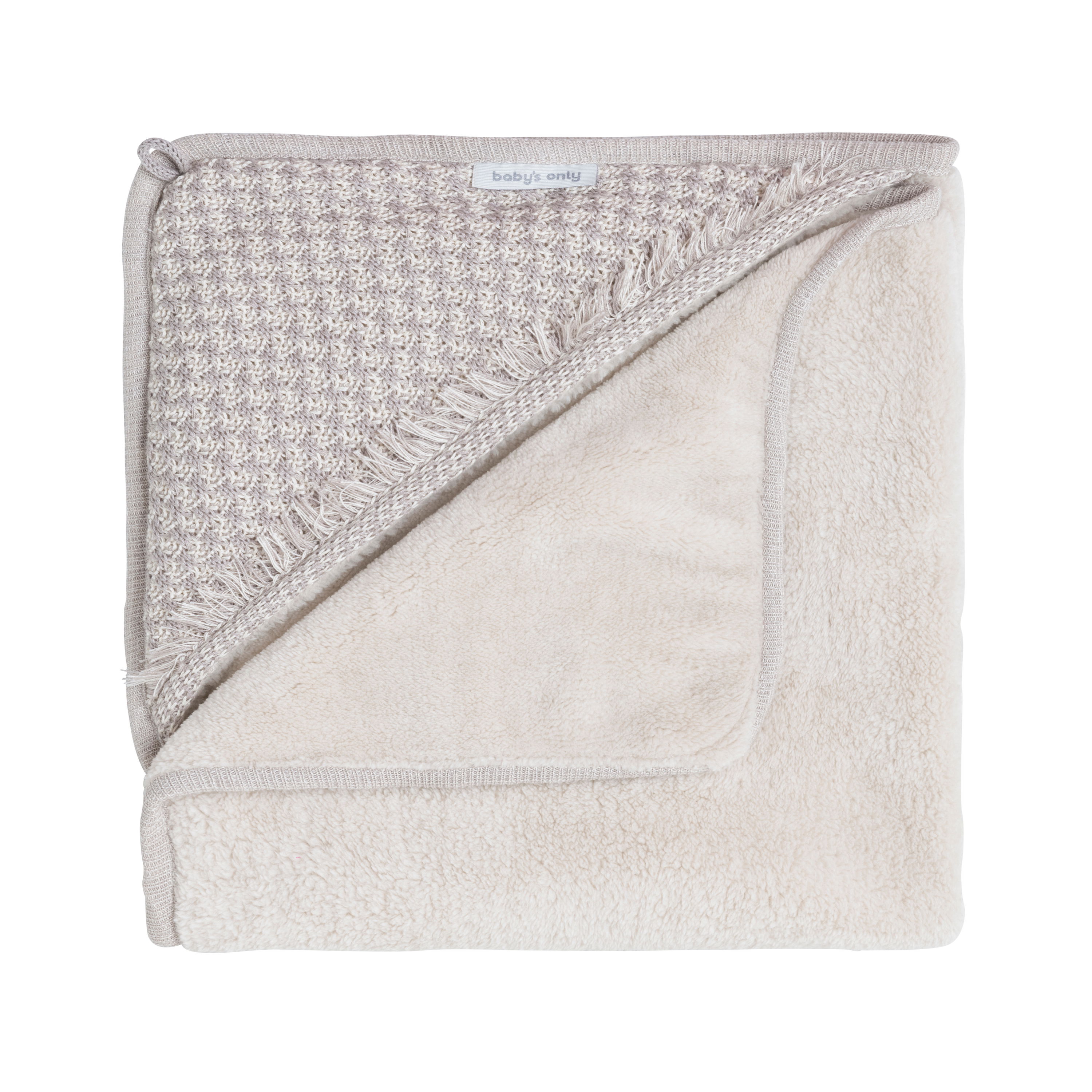 Hooded baby blanket Happiness urban taupe/ecru