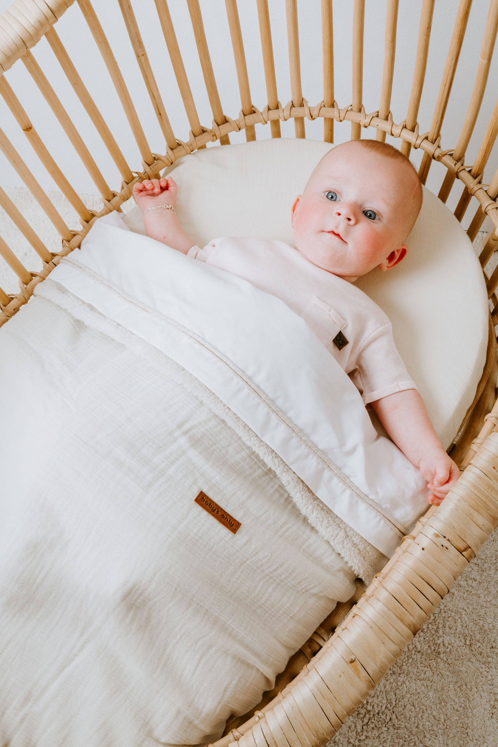 Cot blanket teddy Breeze warm linen